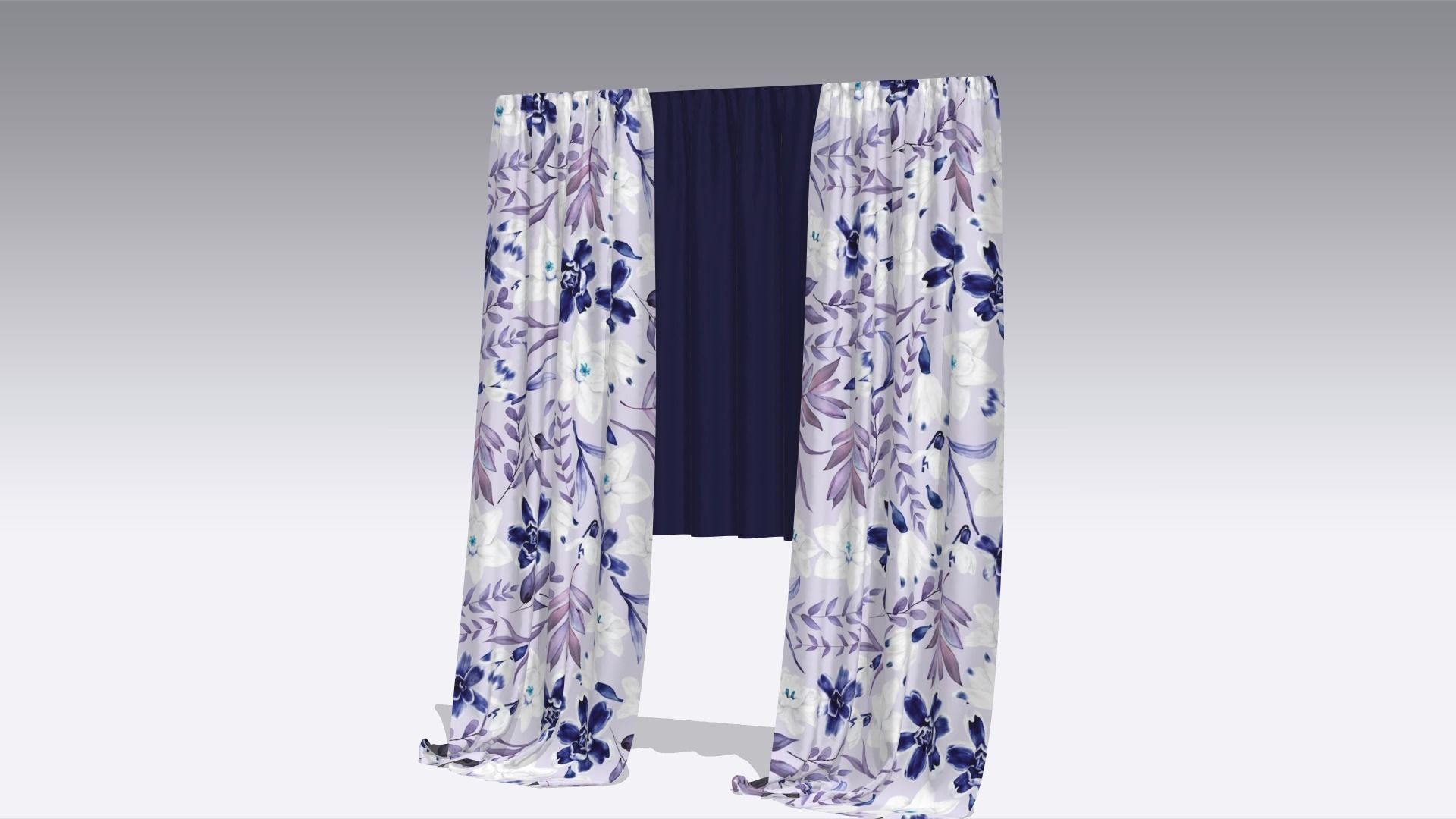 Curtain Low-poly 3D model_4