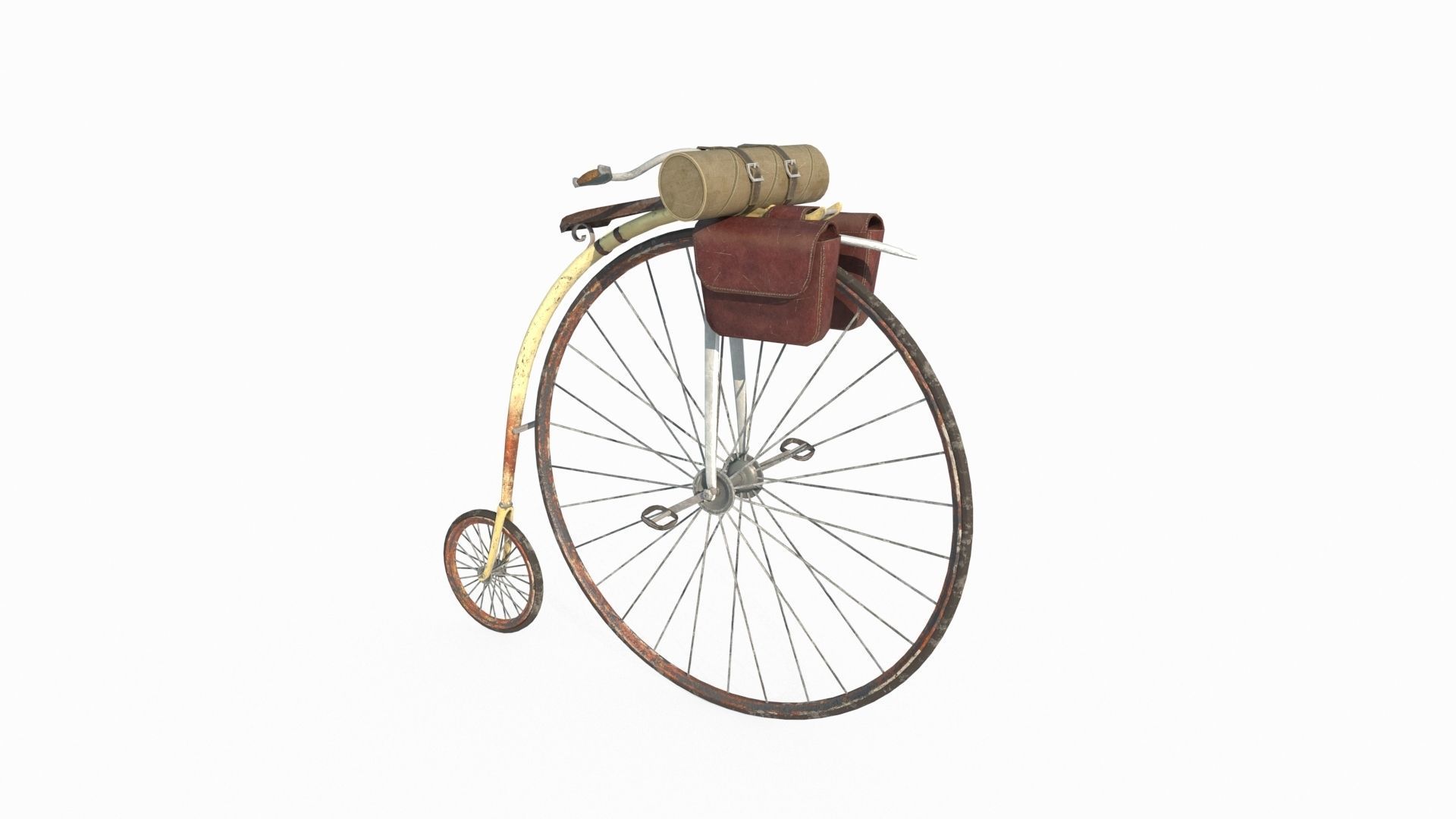 Old style bicycles 3D model_2