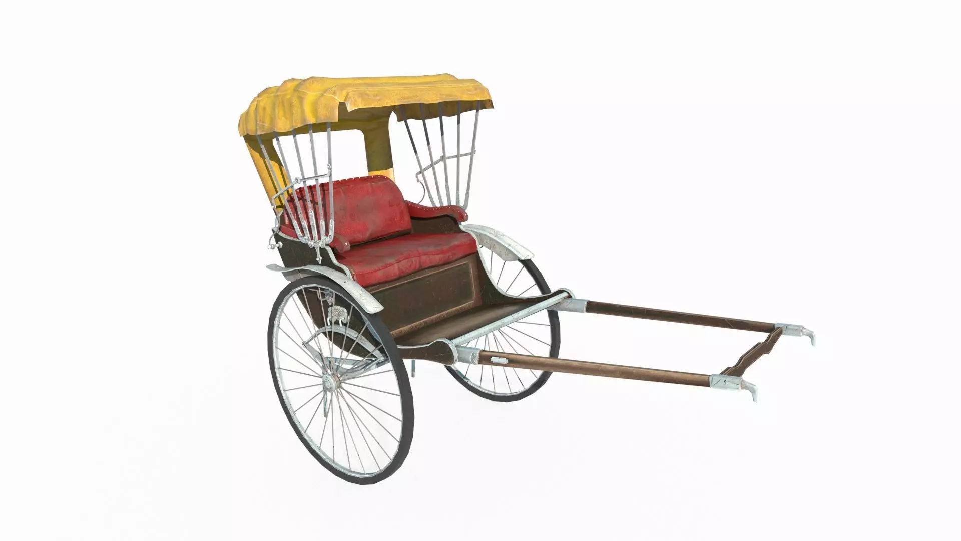 Old style vehicle rickshaw 3D model_0
