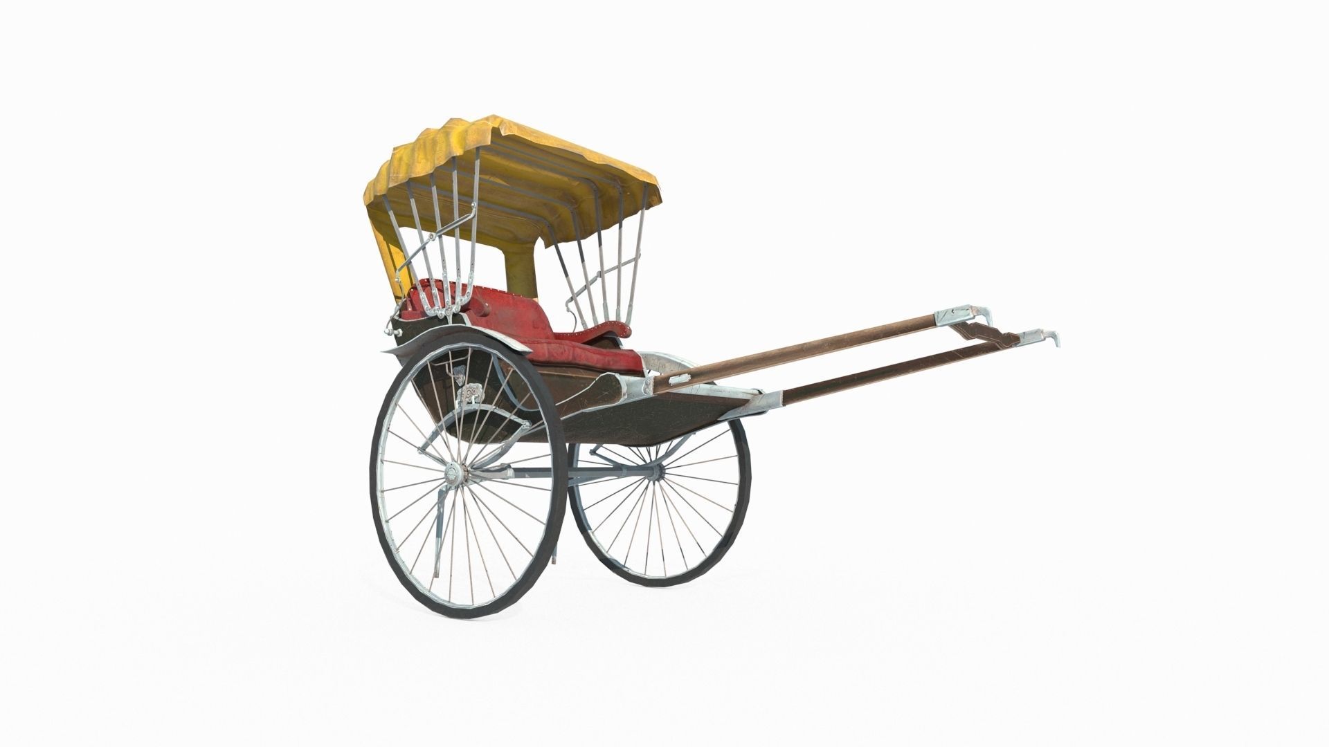 Old style vehicle rickshaw 3D model_1