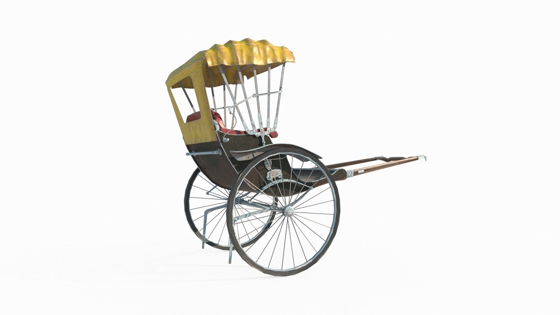 Old style vehicle rickshaw 3D model_2