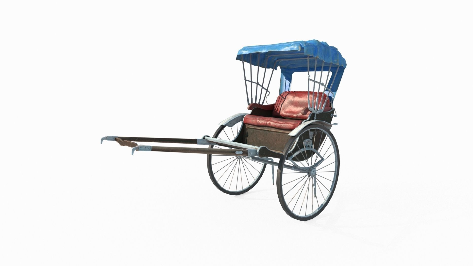 Old style vehicle rickshaw 3D model_5