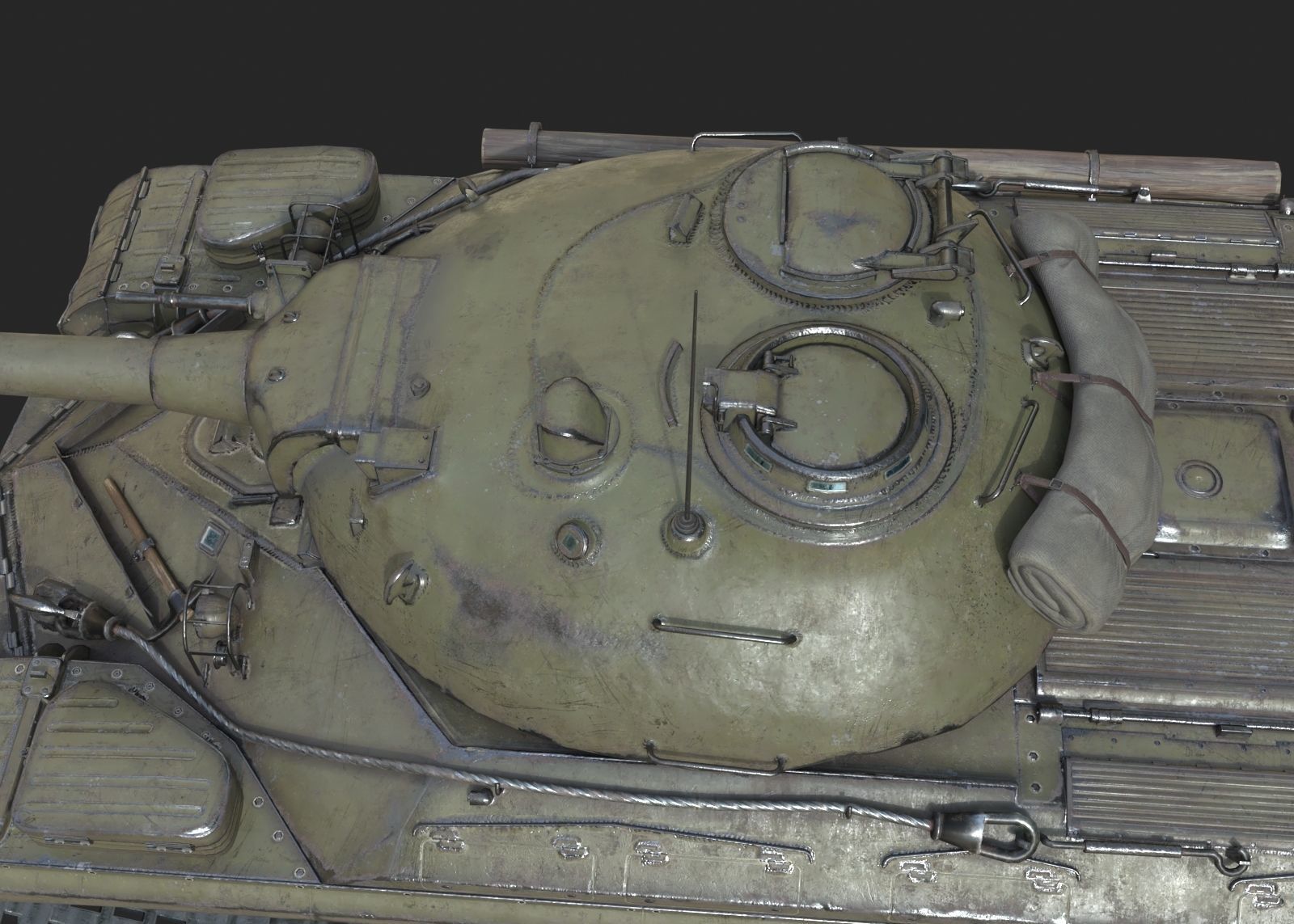 Soviet IS10 T-10 Josef Stalin Heavy Tank IS-10 Low-poly 3D model_4