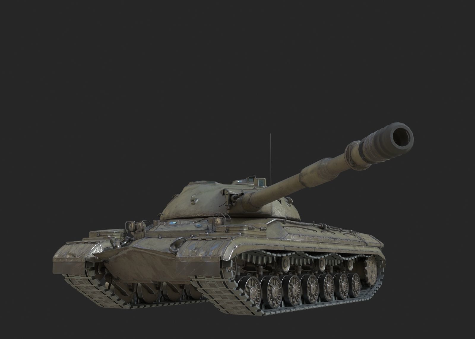 Soviet IS10 T-10 Josef Stalin Heavy Tank IS-10 Low-poly 3D model_3