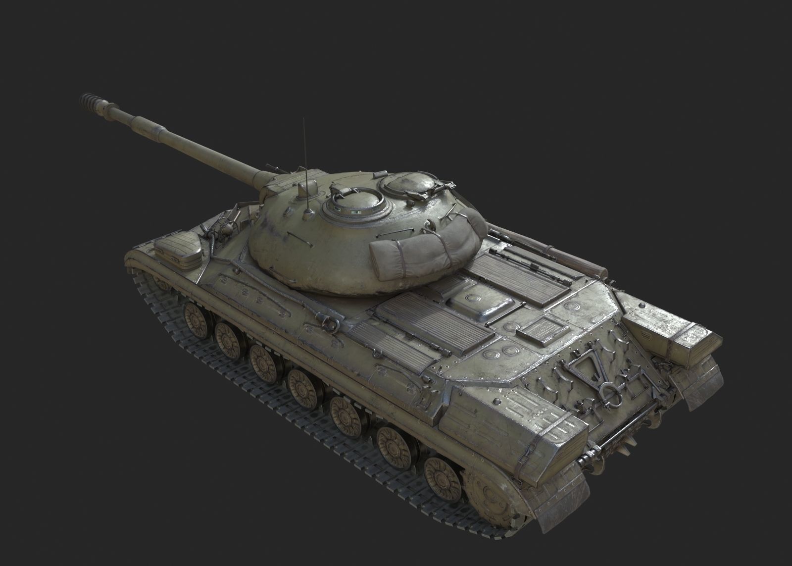 Soviet IS10 T-10 Josef Stalin Heavy Tank IS-10 Low-poly 3D model_2