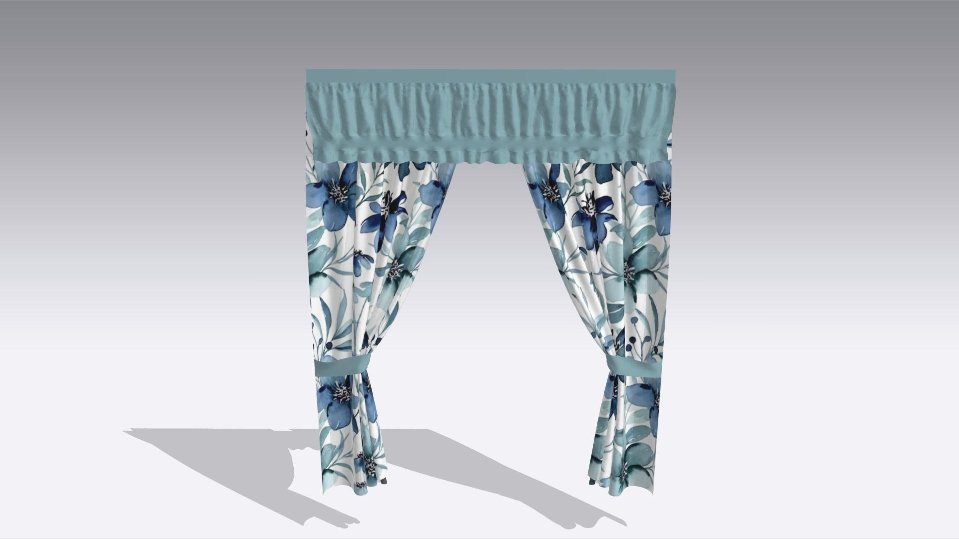 Curtain Low-poly 3D model_5