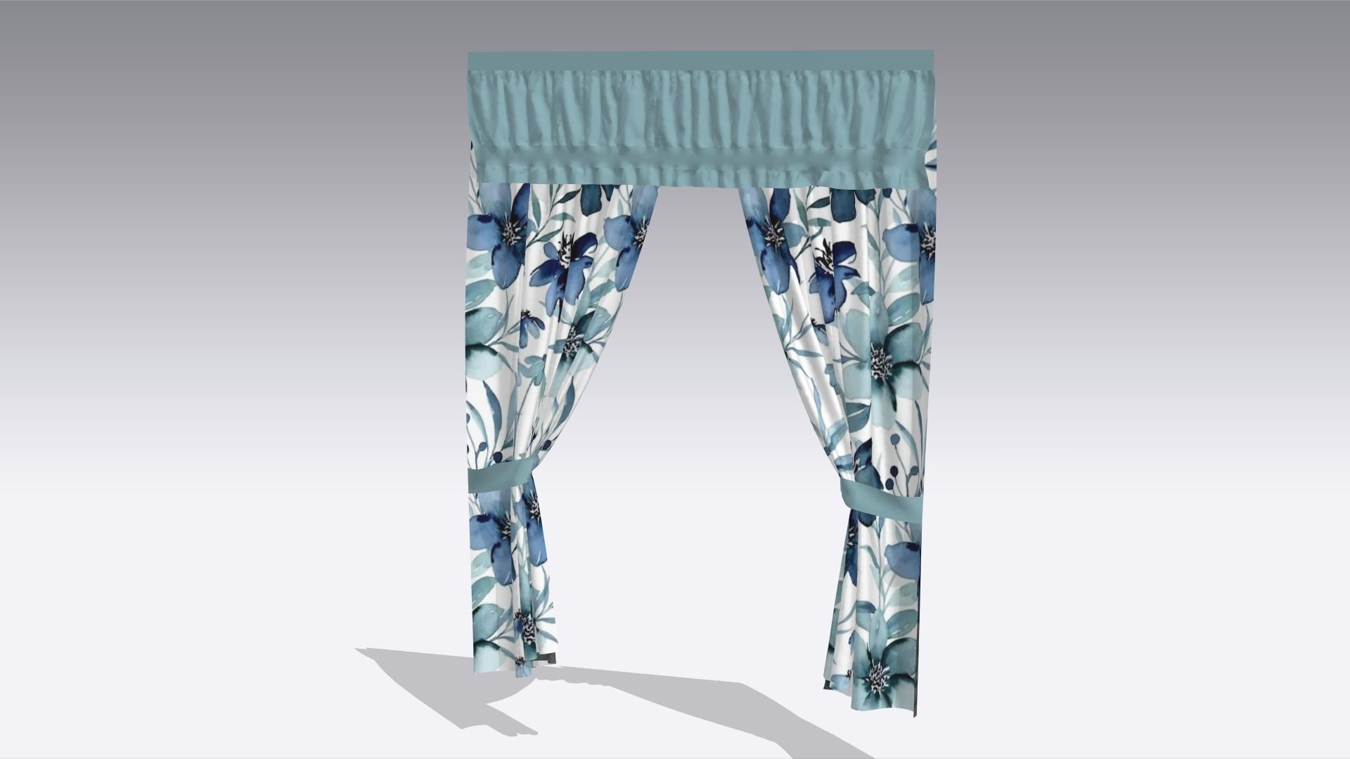 Curtain Low-poly 3D model_4