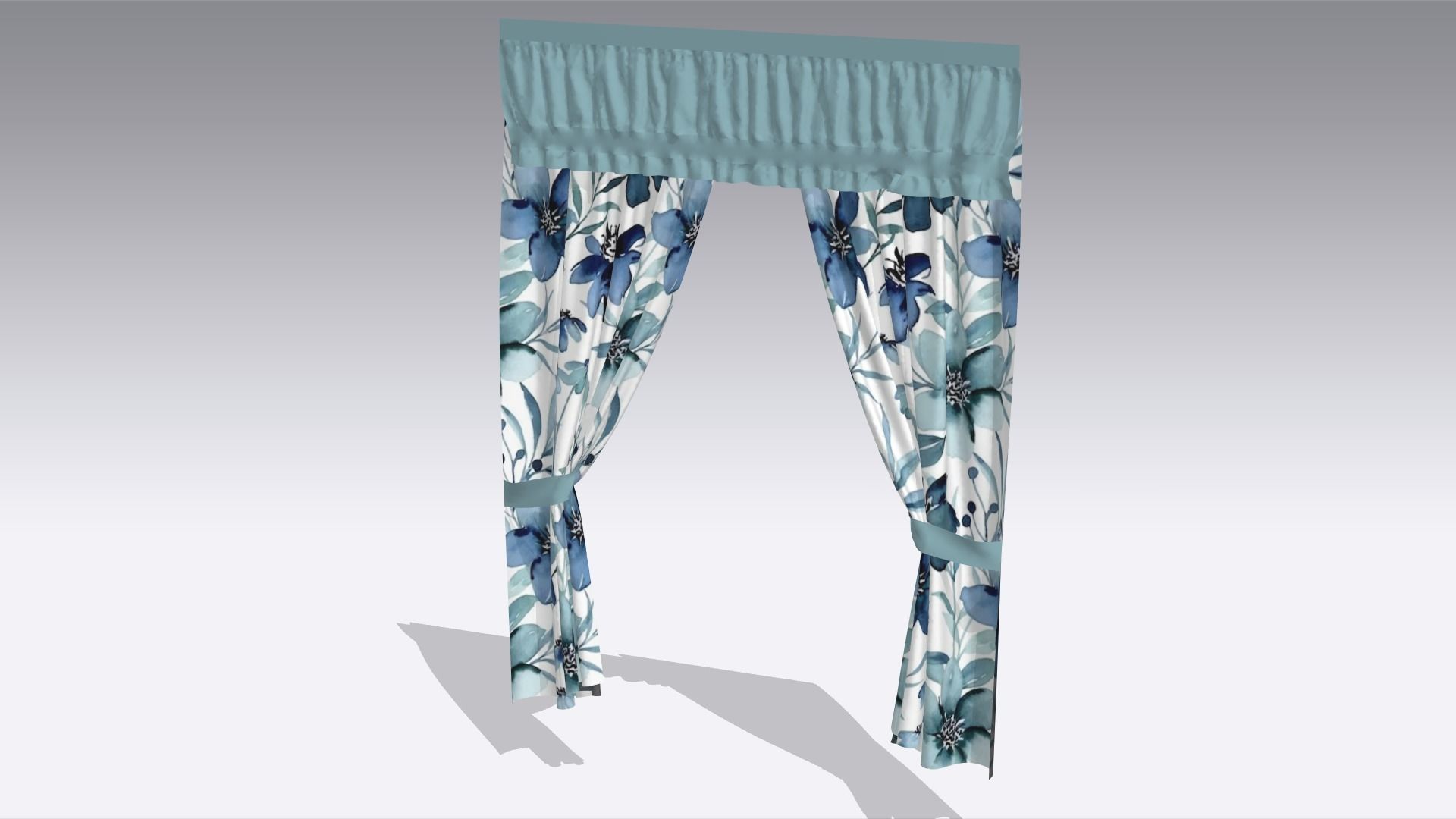 Curtain Low-poly 3D model_2