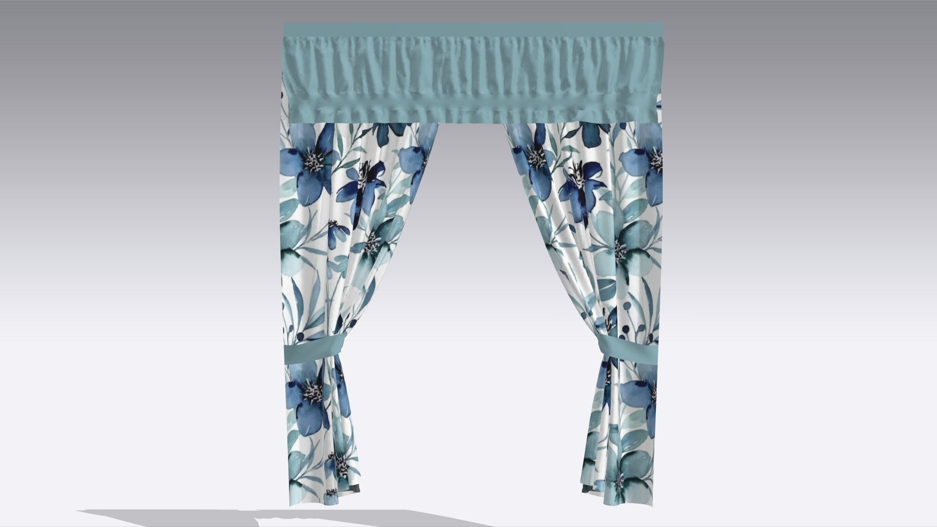 Curtain Low-poly 3D model_1