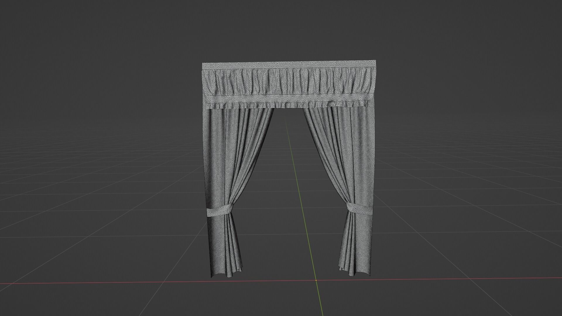 Curtain Low-poly 3D model_7