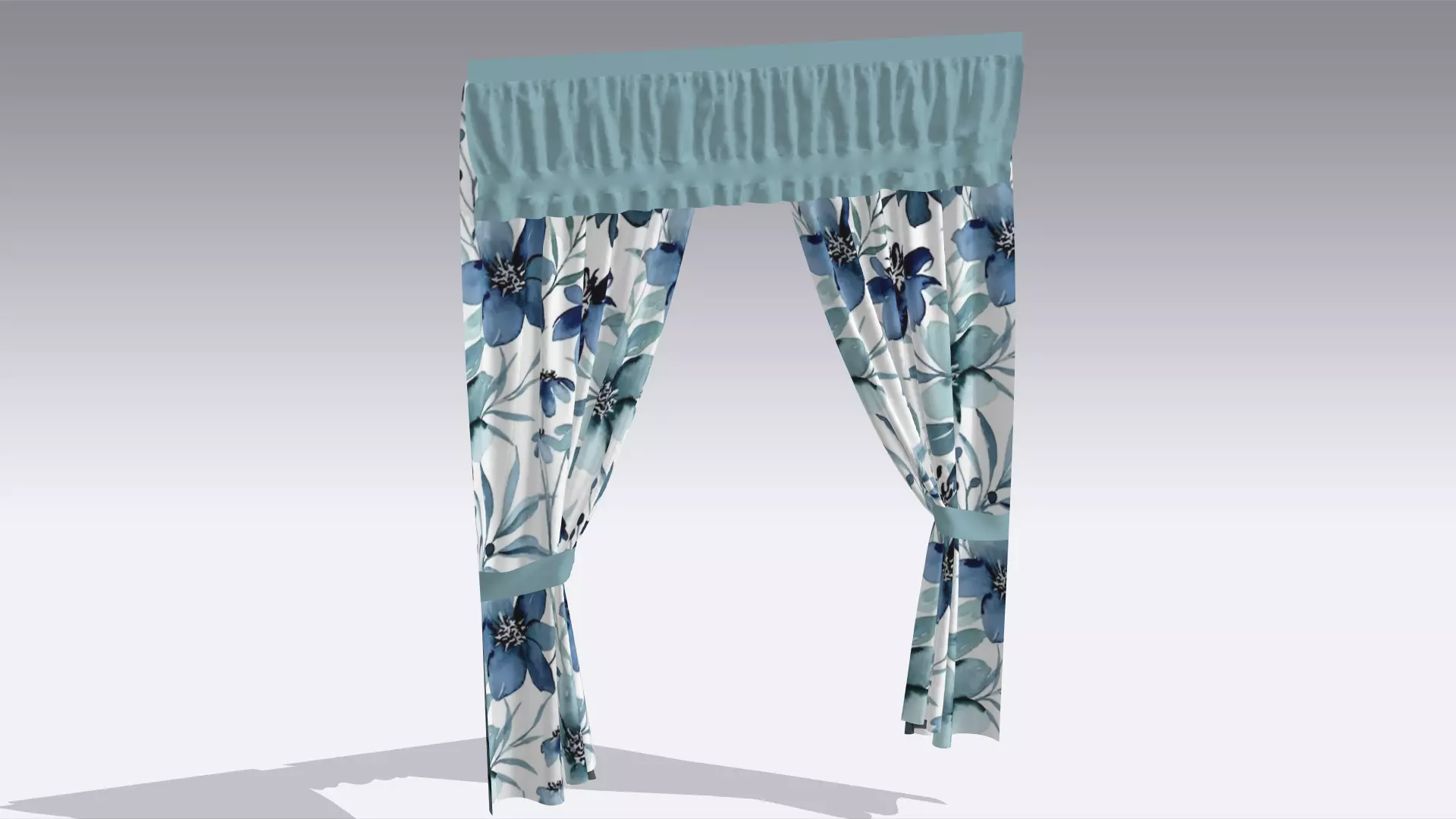 Curtain Low-poly 3D model_0