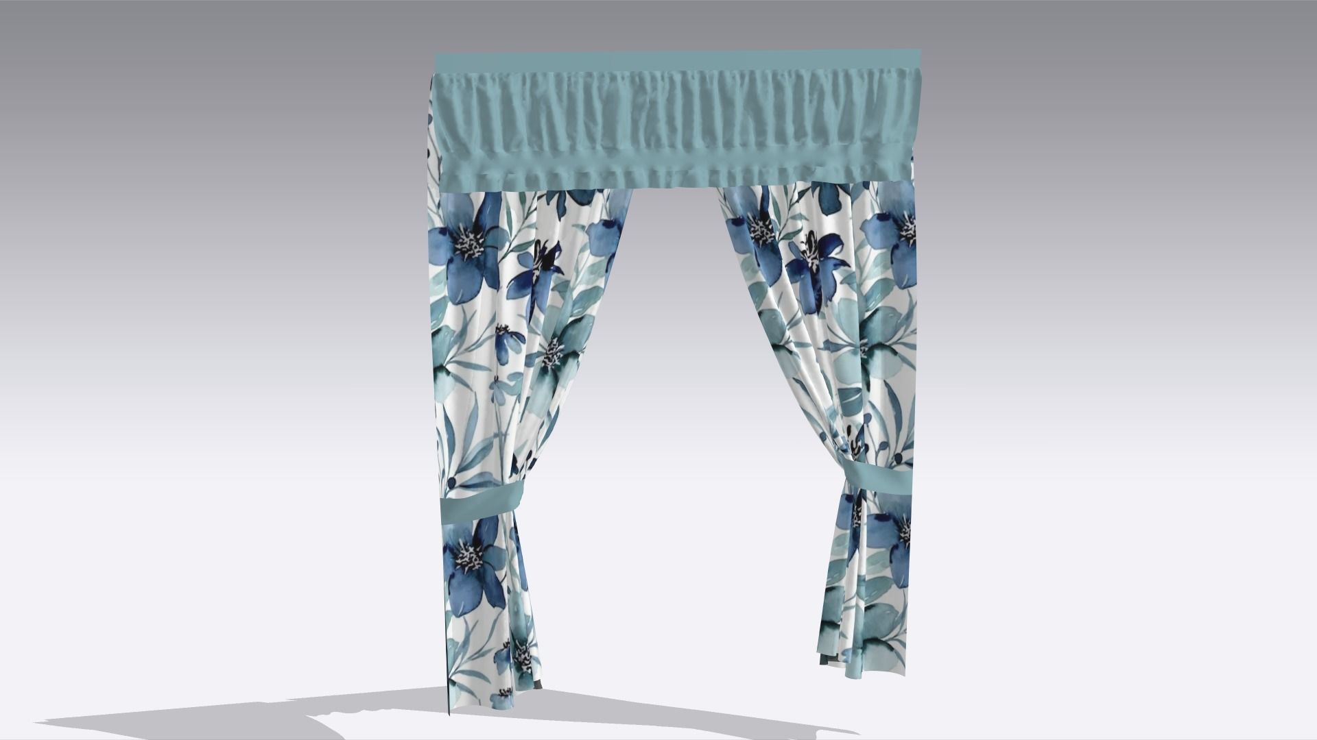 Curtain Low-poly 3D model_3