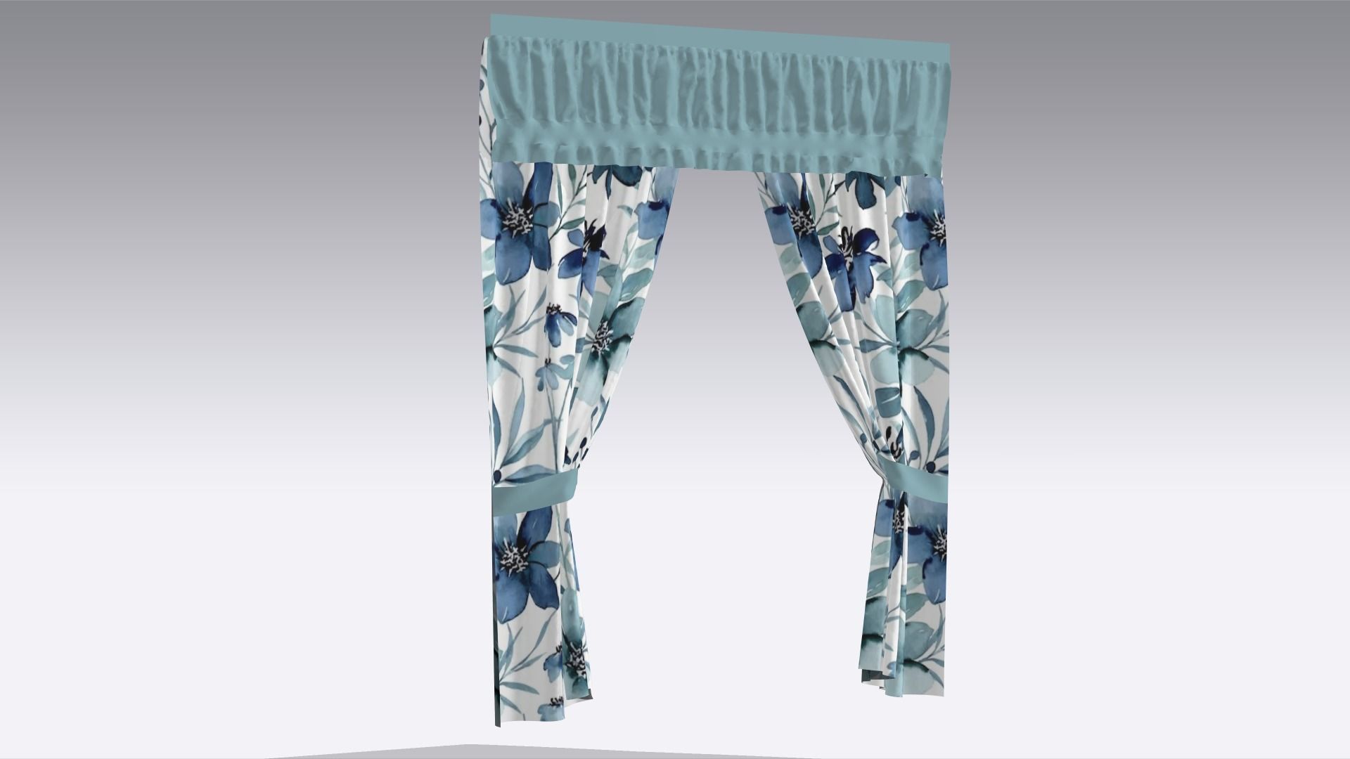 Curtain Low-poly 3D model_6