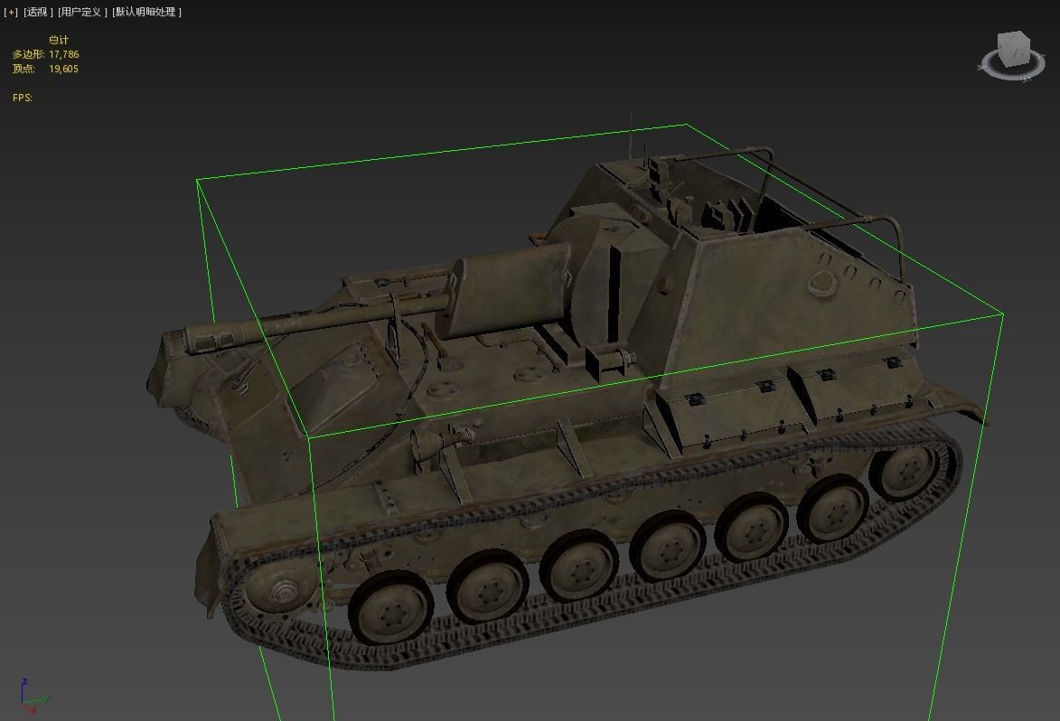 WWII Soviet SU76 SU-76 76mm Self-propelled artillery cannon Low-poly 3D model_8