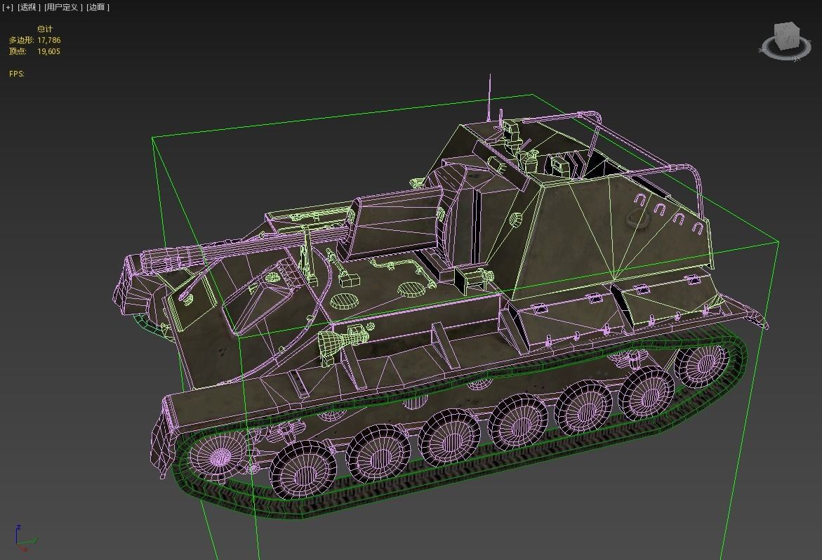 WWII Soviet SU76 SU-76 76mm Self-propelled artillery cannon Low-poly 3D model_9
