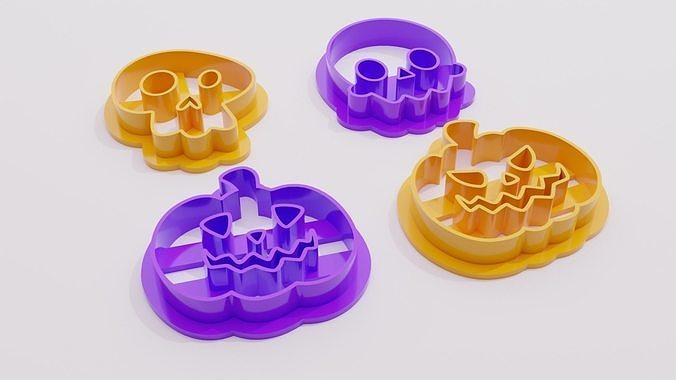 SET DE 4 CORTANTES HALLOWEEN COOKIES 3D print model