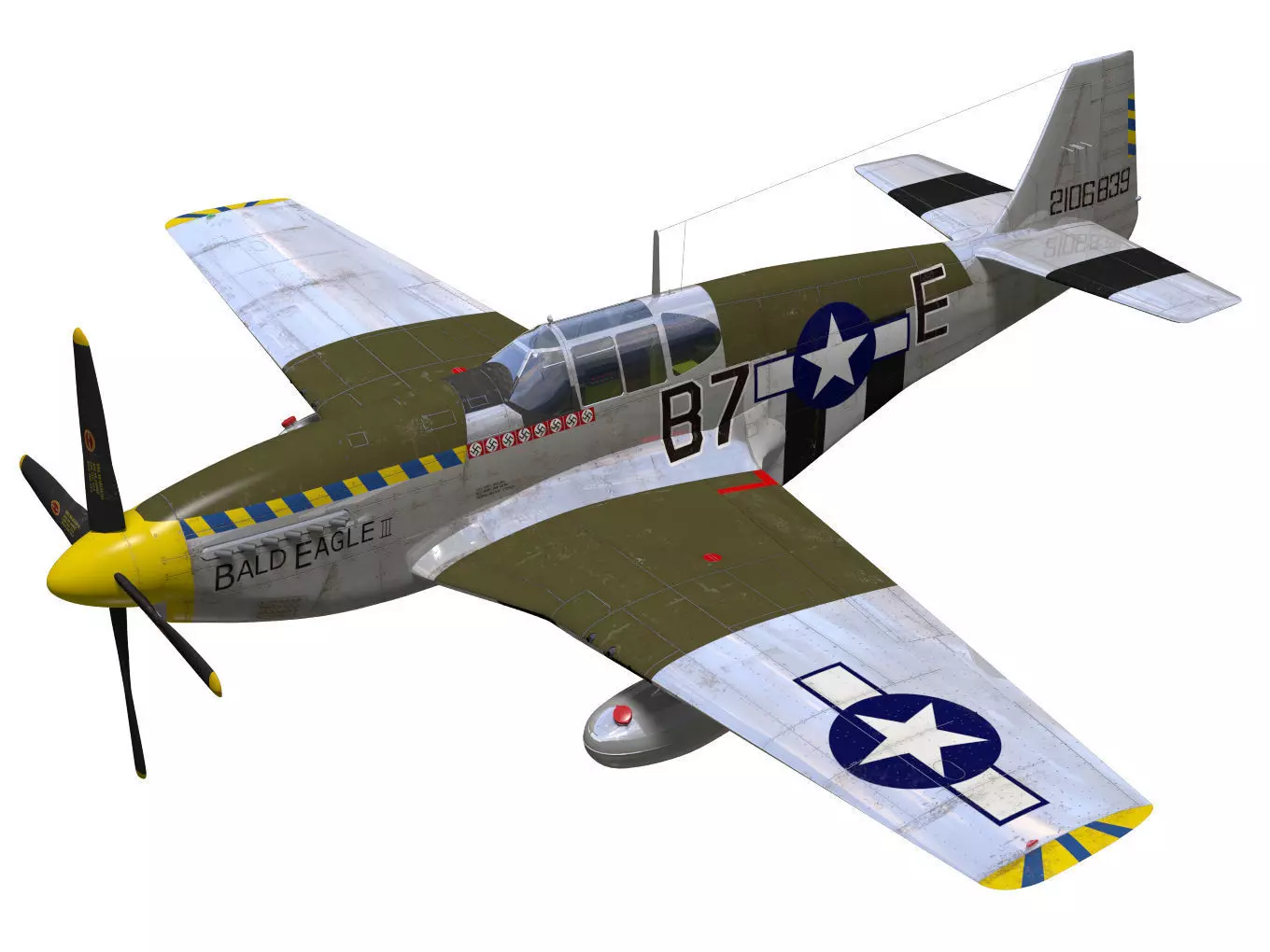 North American P-51B Mustang 3D model
