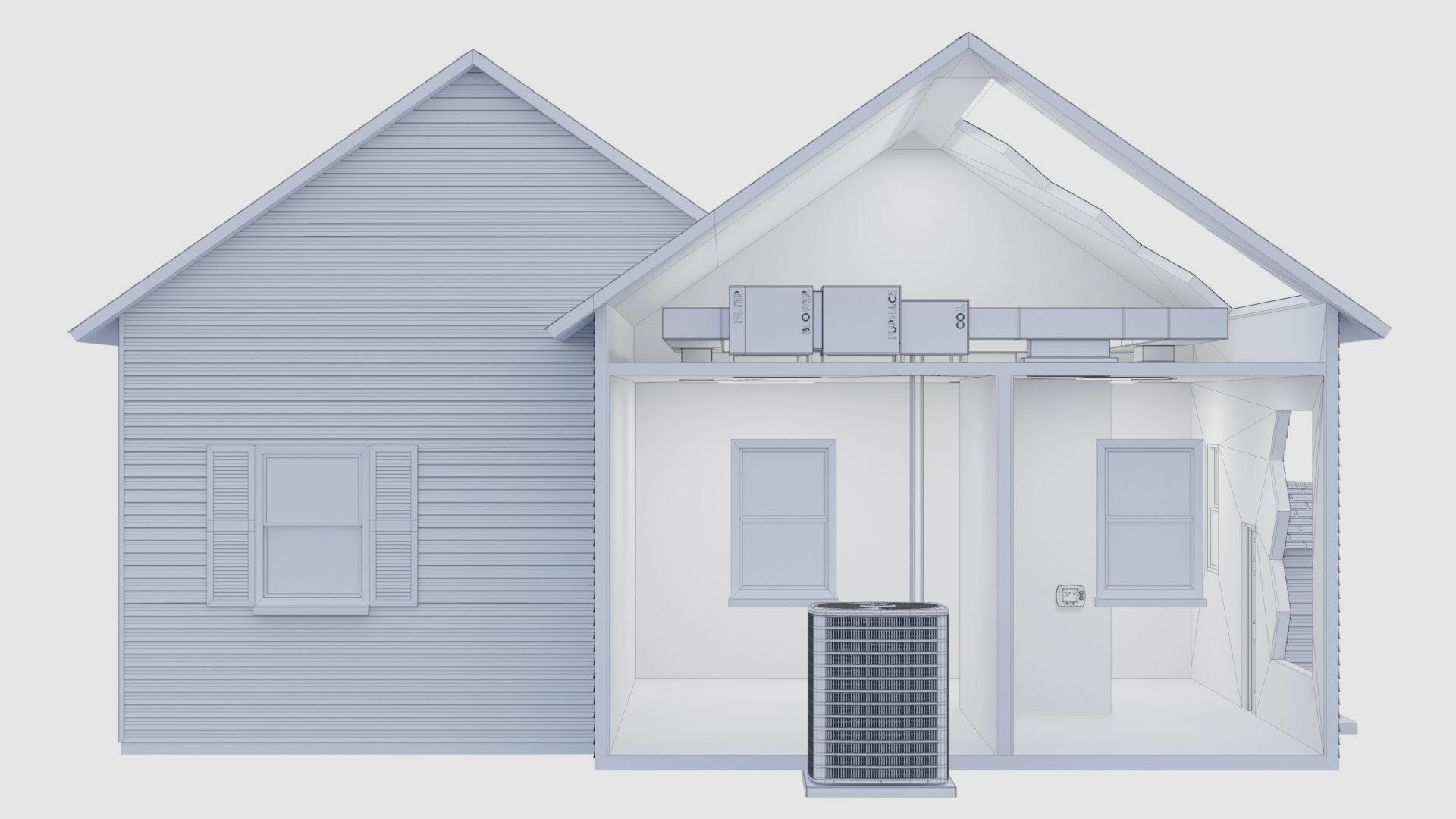 HVAC House Cutaway 3D model_3