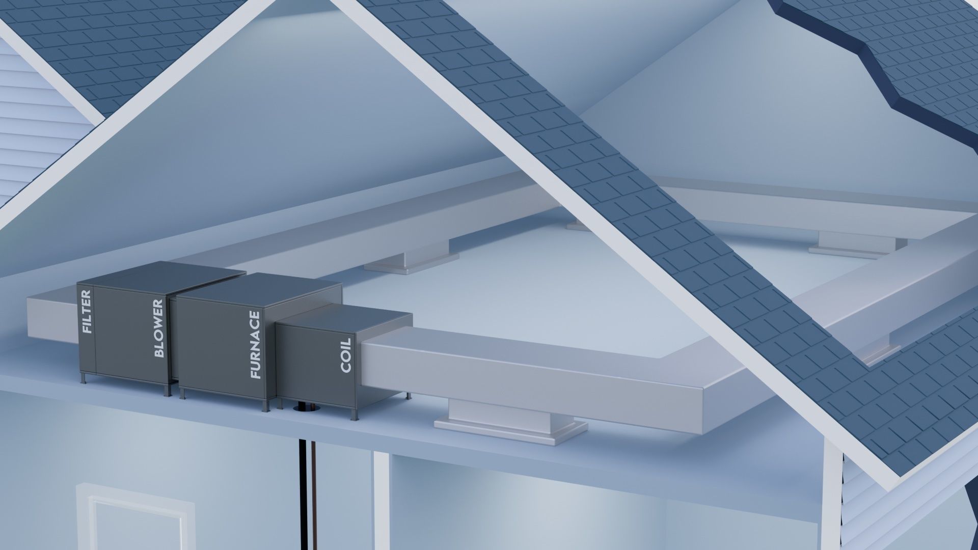 HVAC House Cutaway 3D model_12