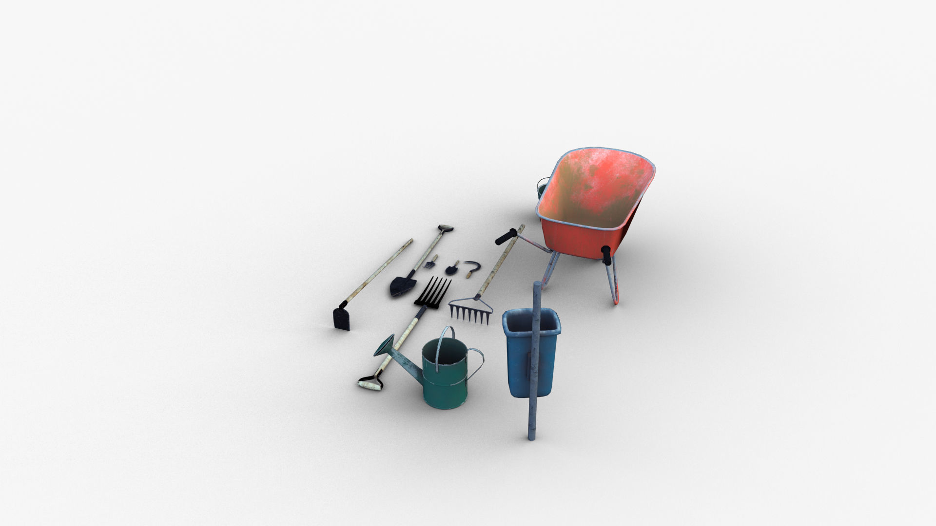Garden Tools Low-poly 3D model_28