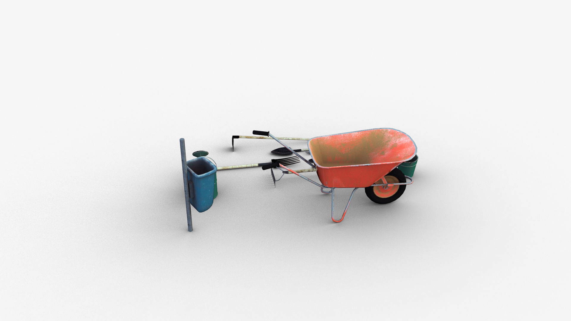 Garden Tools Low-poly 3D model_31