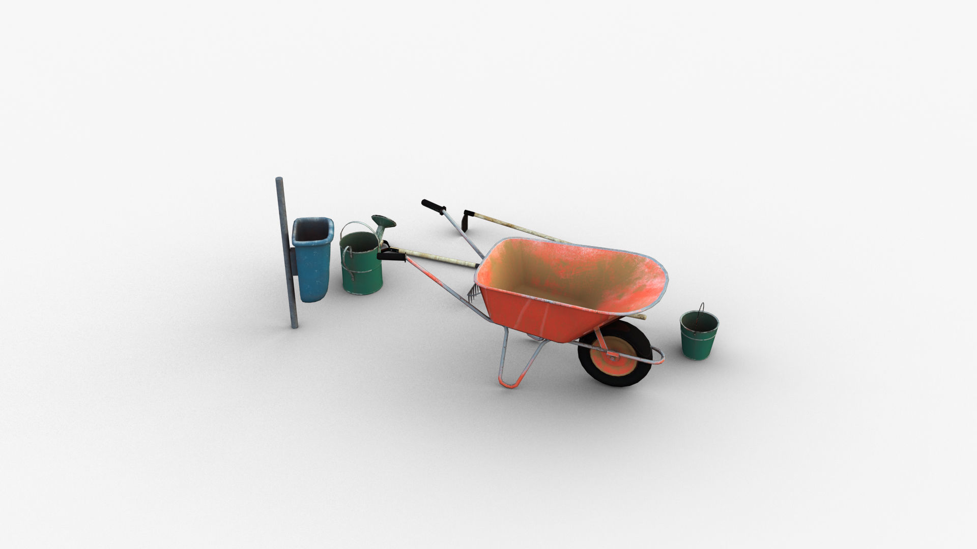 Garden Tools Low-poly 3D model_9