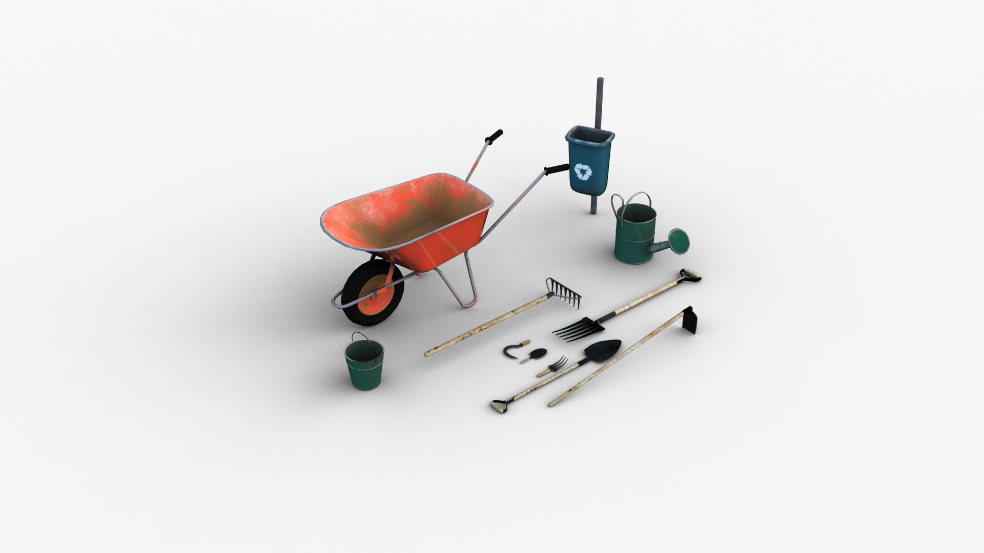 Garden Tools Low-poly 3D model_33