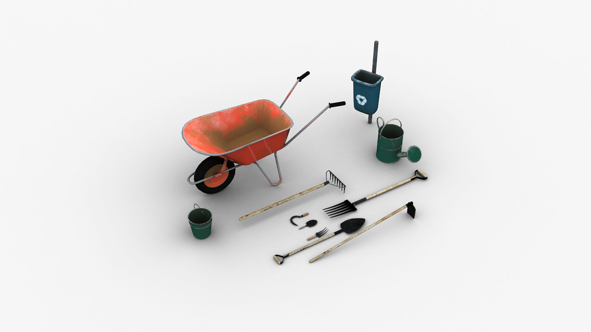 Garden Tools Low-poly 3D model_22
