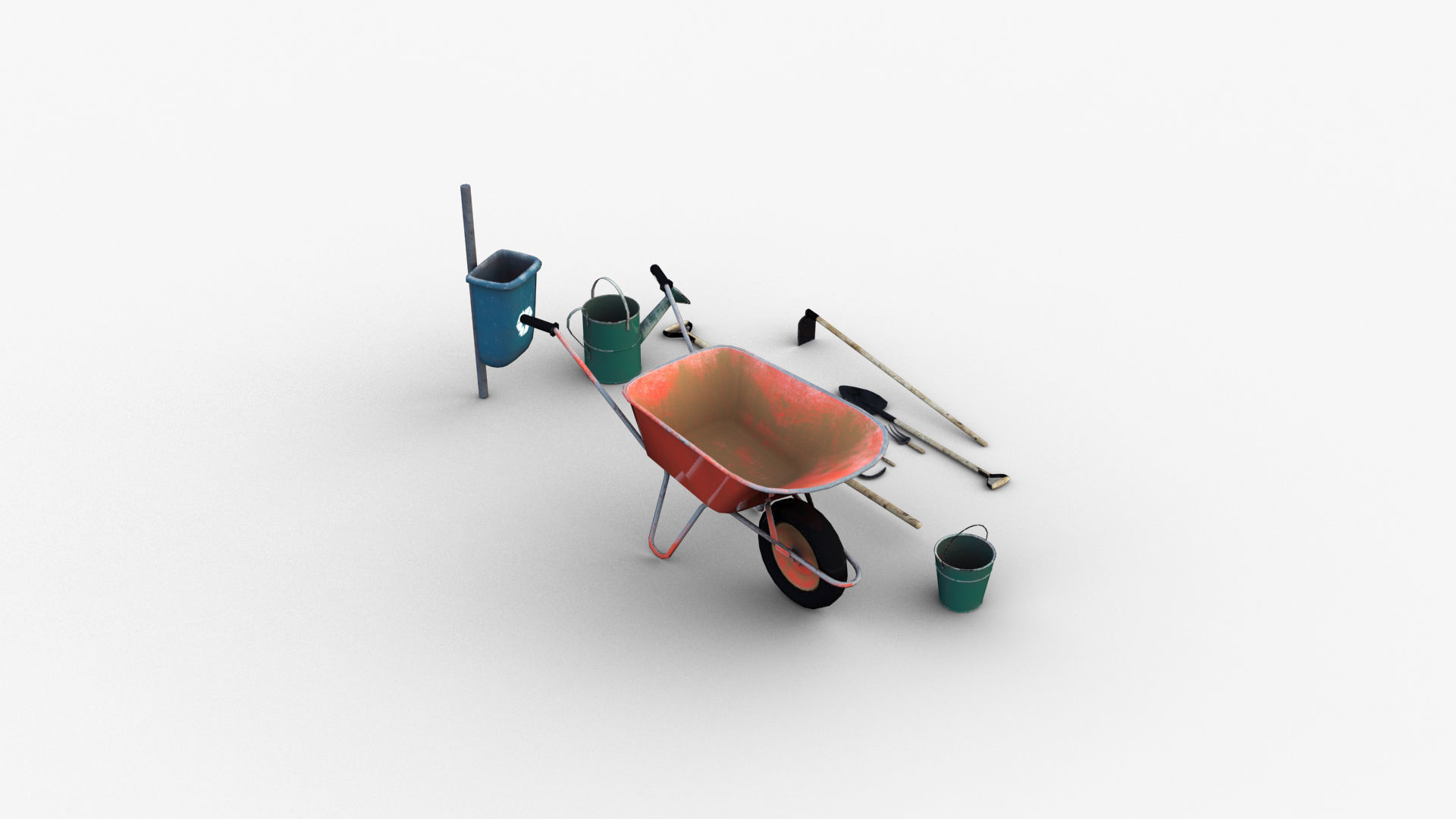 Garden Tools Low-poly 3D model_20