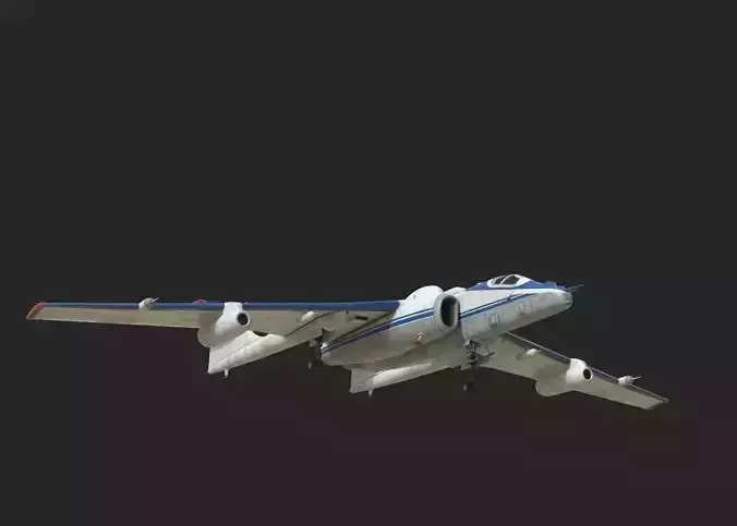 Russian Air Force M-55 Geophysics Reconnaissance Aircraft M55 Low-poly 3D model