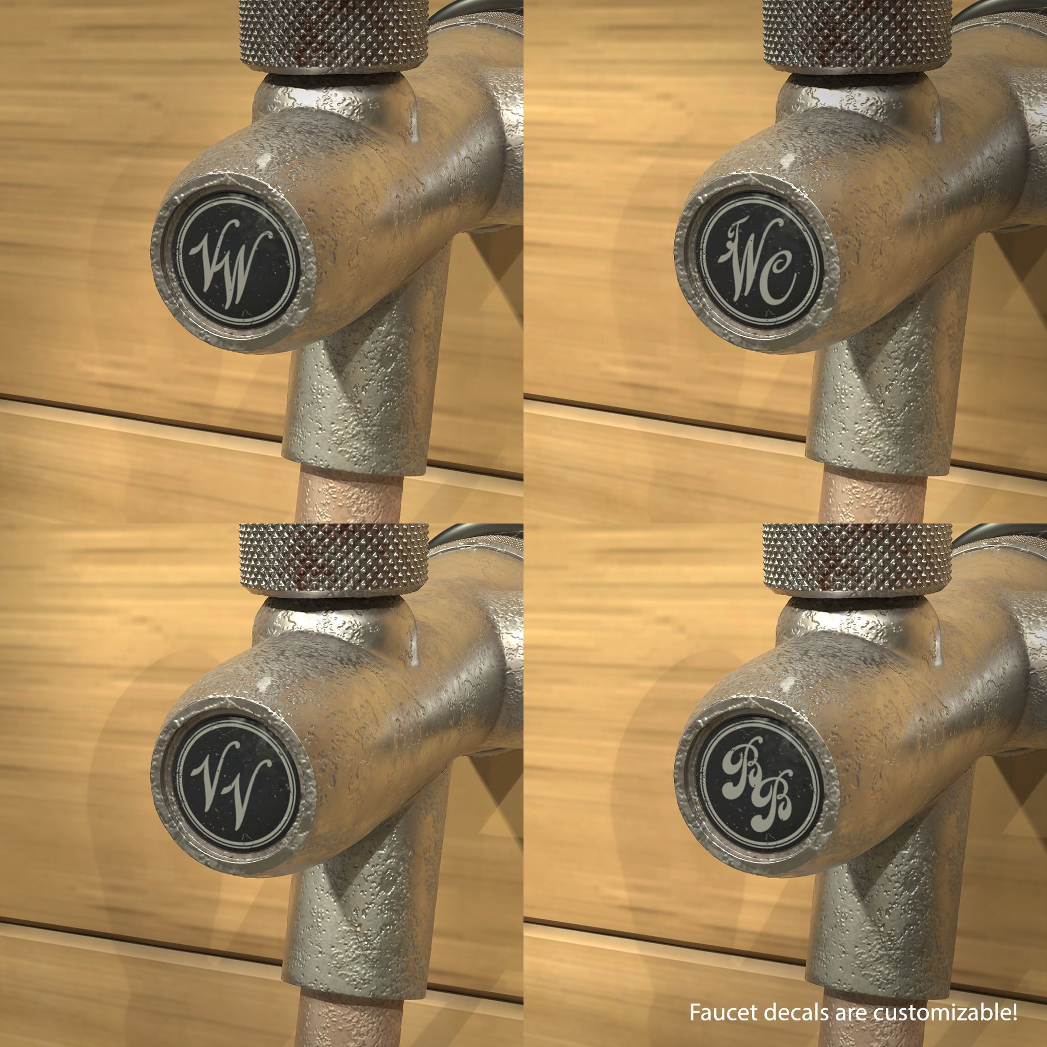 Wooden Barrels High-Poly 3D model_4