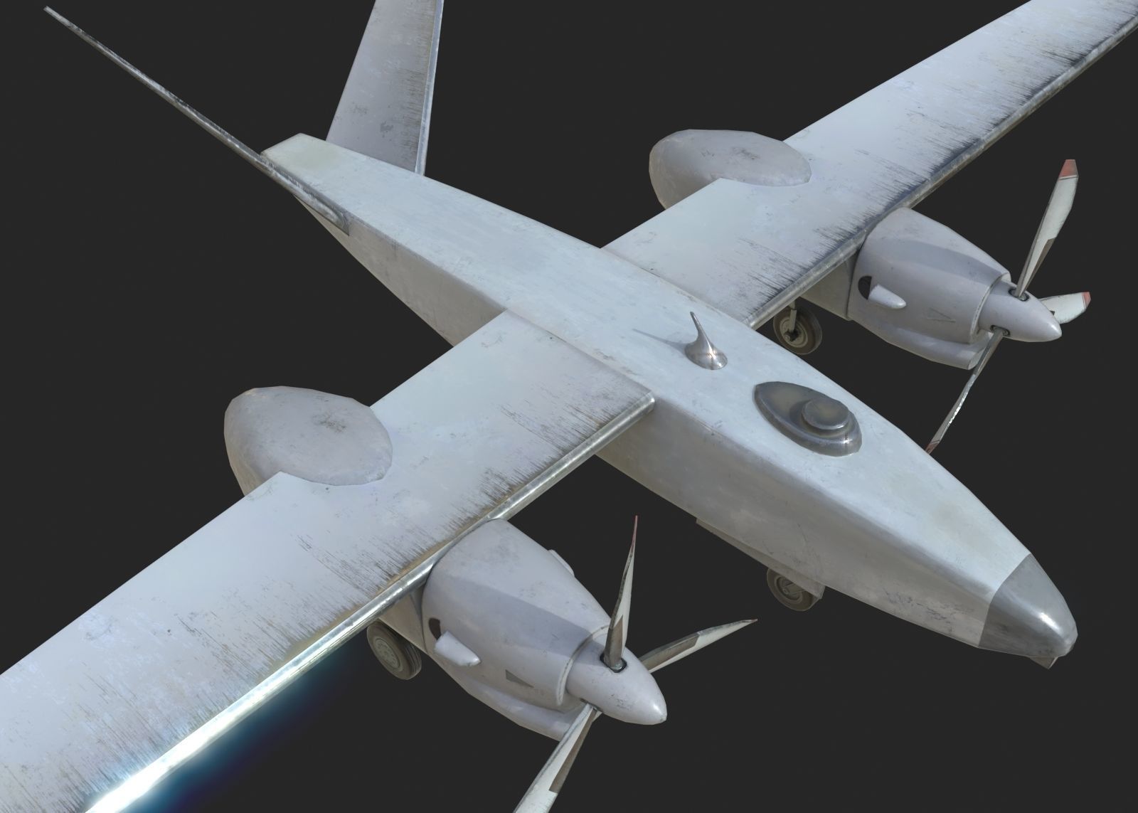 Russian Air Force Altair Altius-U UAV Low-poly 3D model_10