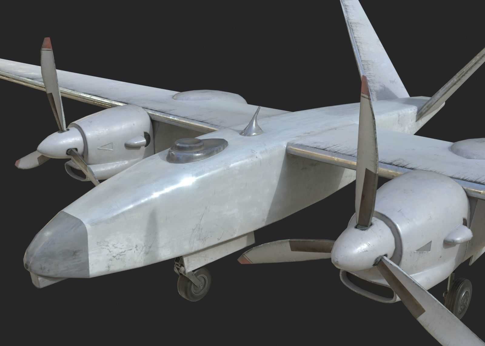 Russian Air Force Altair Altius-U UAV Low-poly 3D model_4