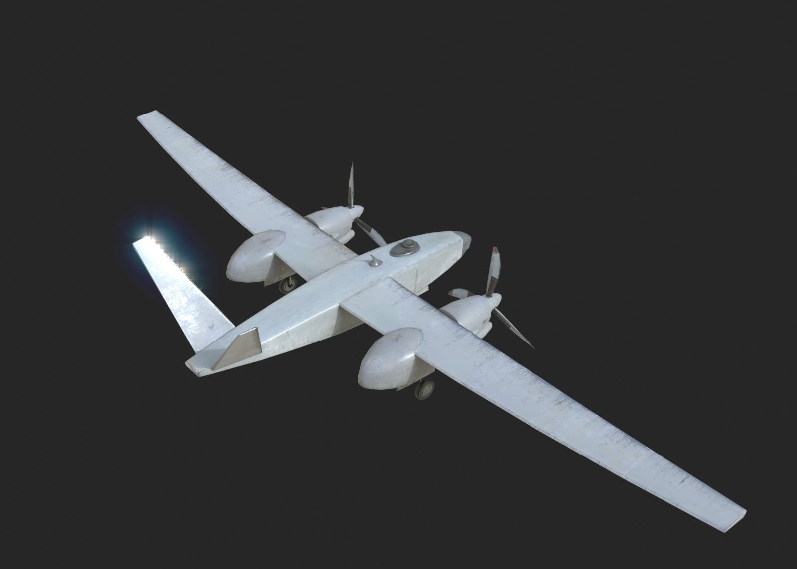 Russian Air Force Altair Altius-U UAV Low-poly 3D model_1