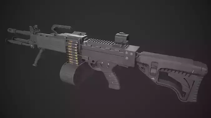 Negev NG7 Light Machine Gun Low-poly 3D model
