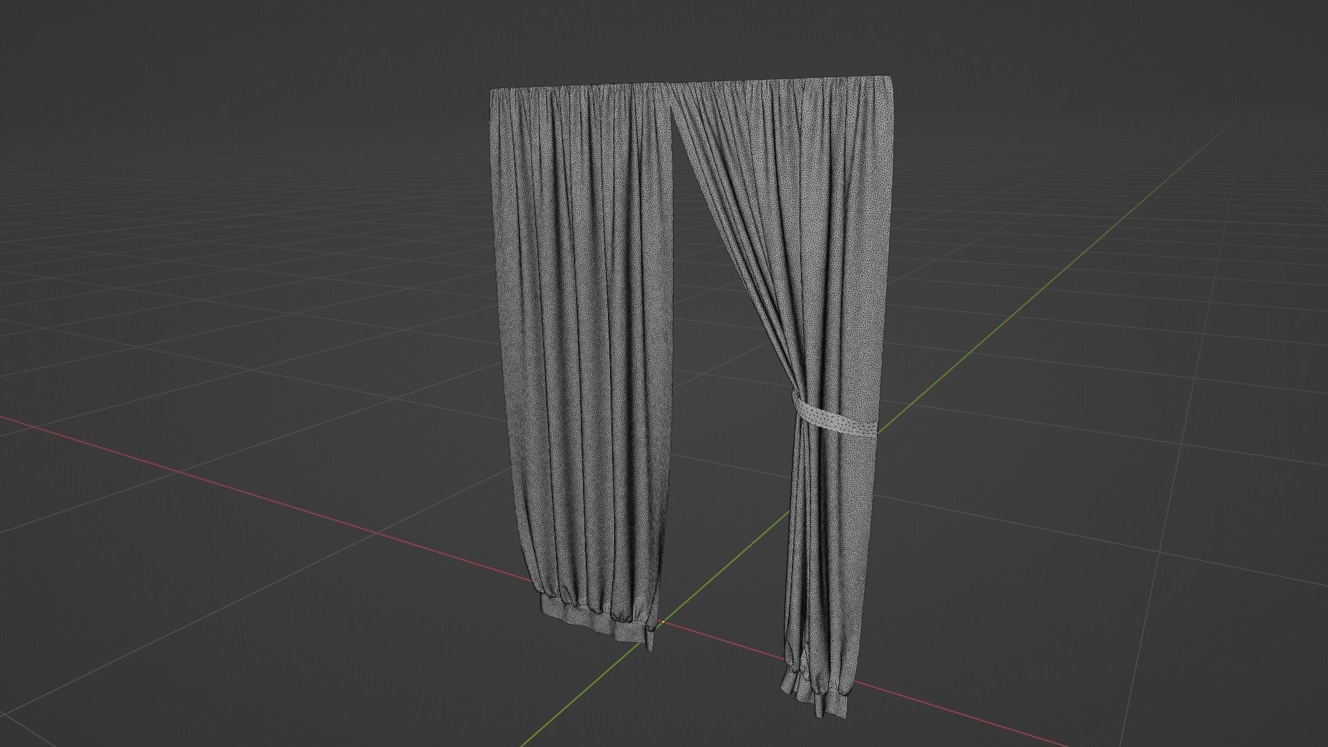 Curtain Low-poly 3D model_8