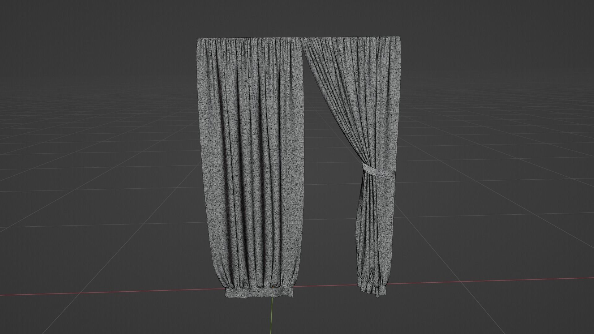 Curtain Low-poly 3D model_7