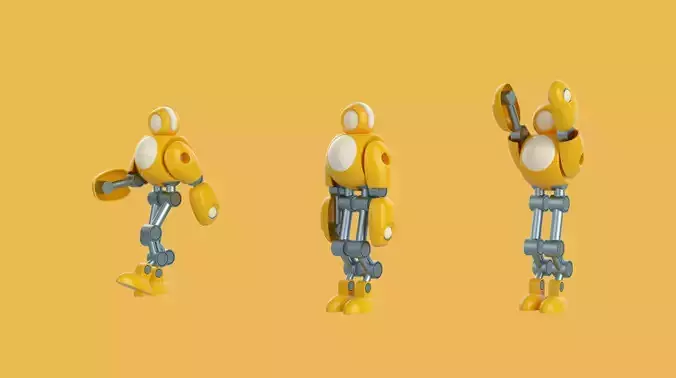 The Radiant Automaton  A Yellow Robot Model 3D model