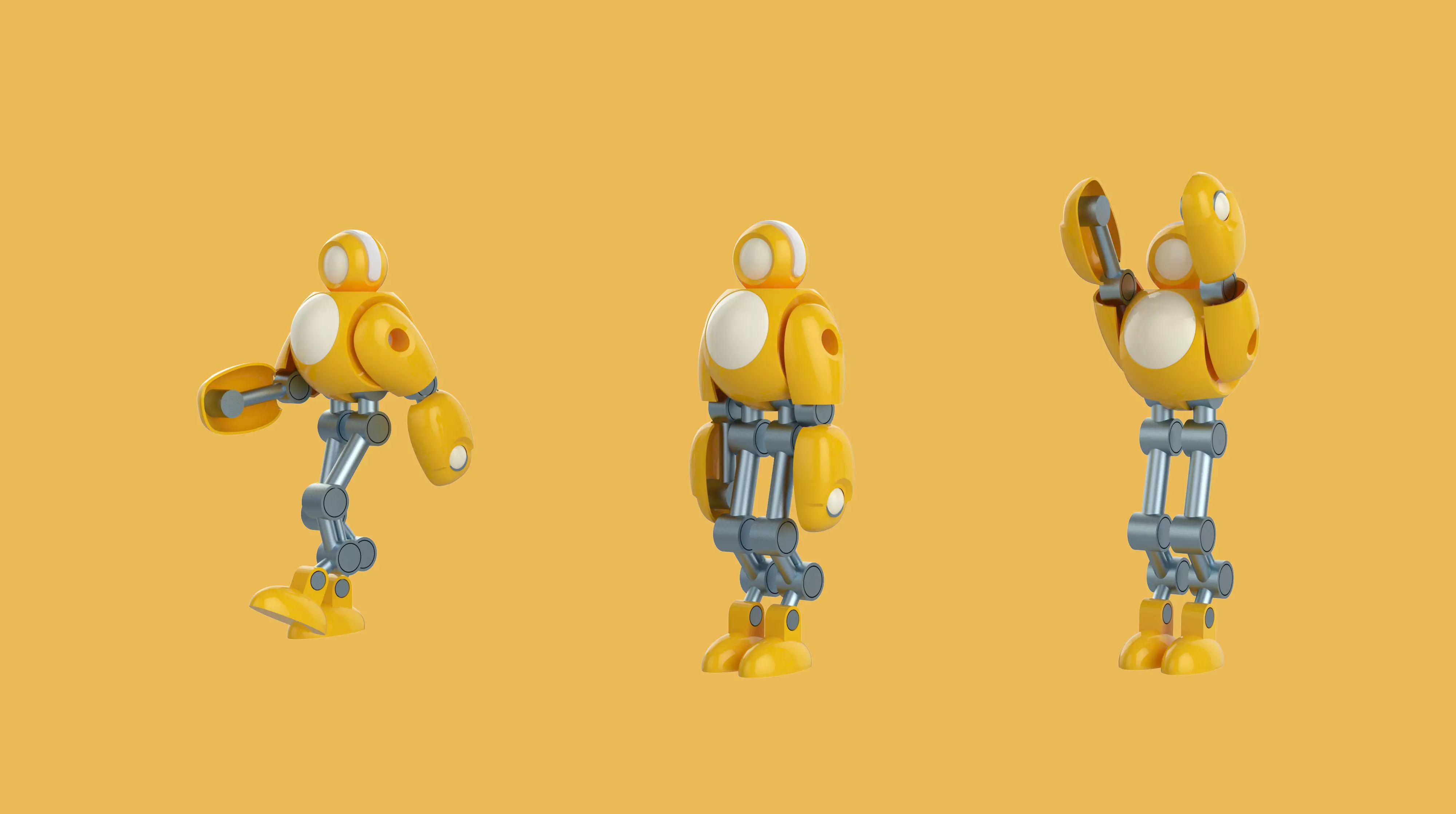 The Radiant Automaton  A Yellow Robot Model 3D model_0