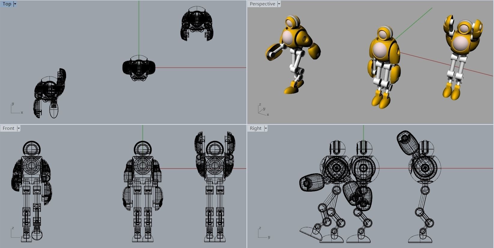 The Radiant Automaton  A Yellow Robot Model 3D model_2
