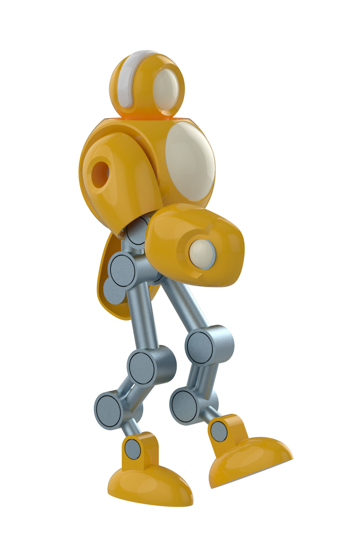 The Radiant Automaton  A Yellow Robot Model 3D model_3