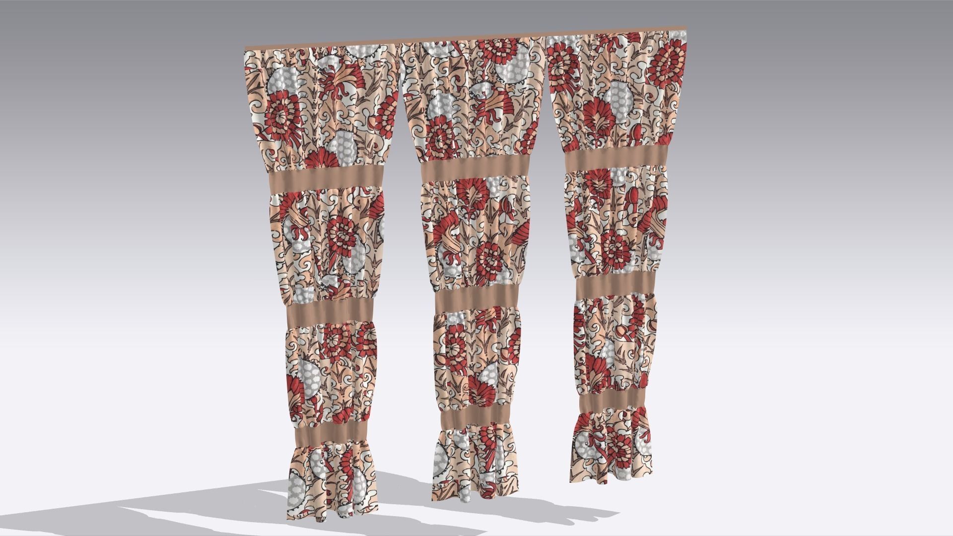 Curtain Low-poly 3D model_2