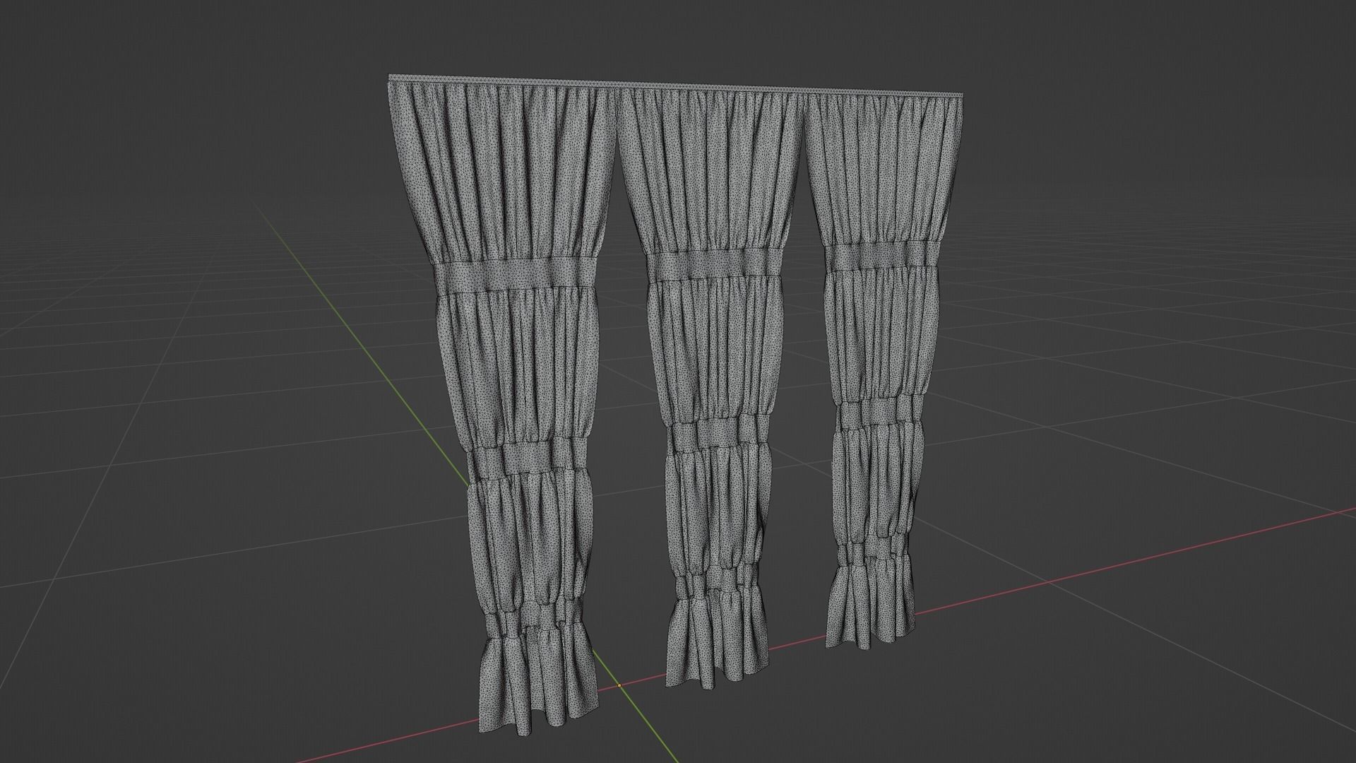Curtain Low-poly 3D model_7
