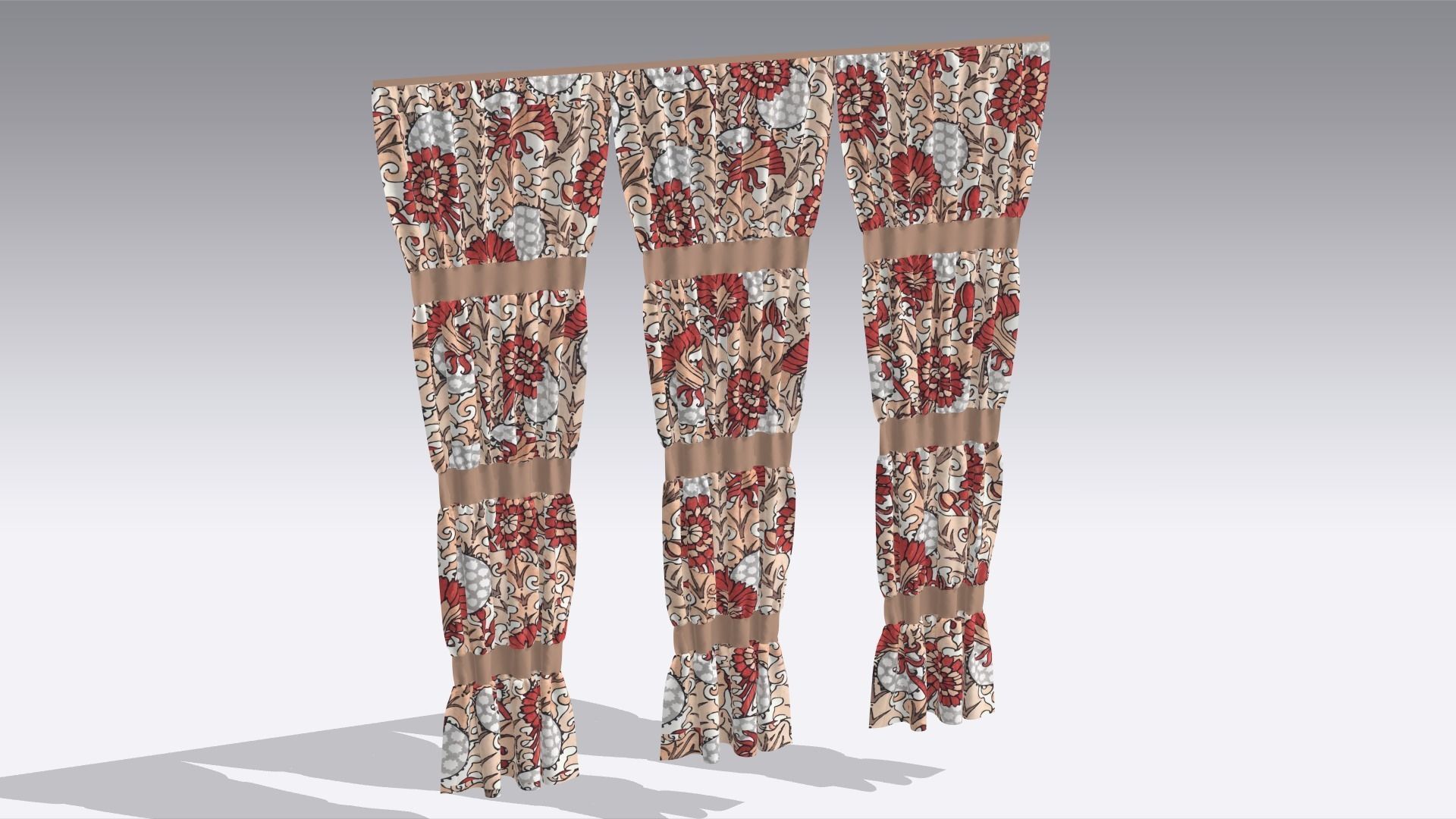 Curtain Low-poly 3D model_6