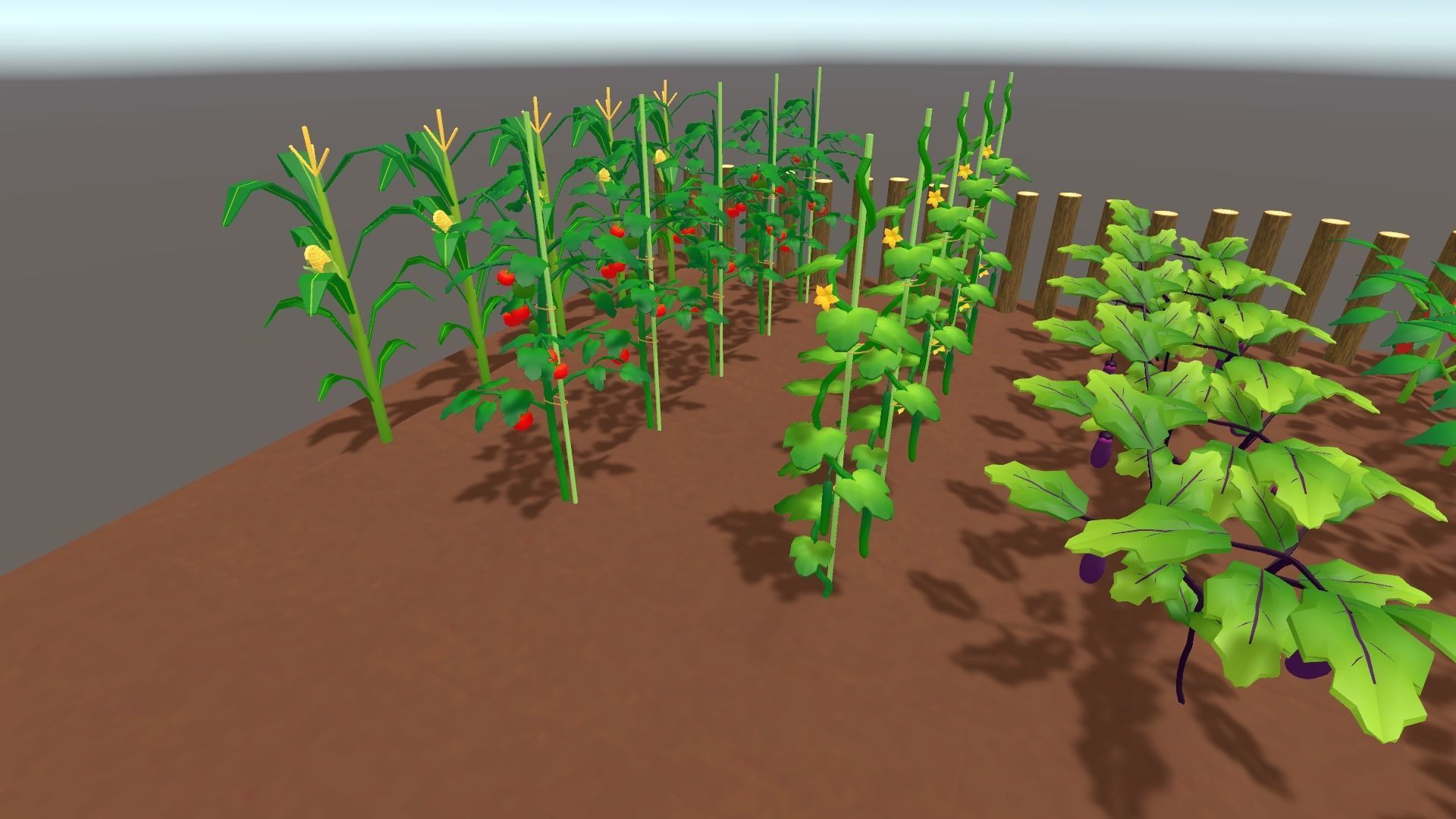 Summer Vegetable Field Set Low-poly 3D model_14