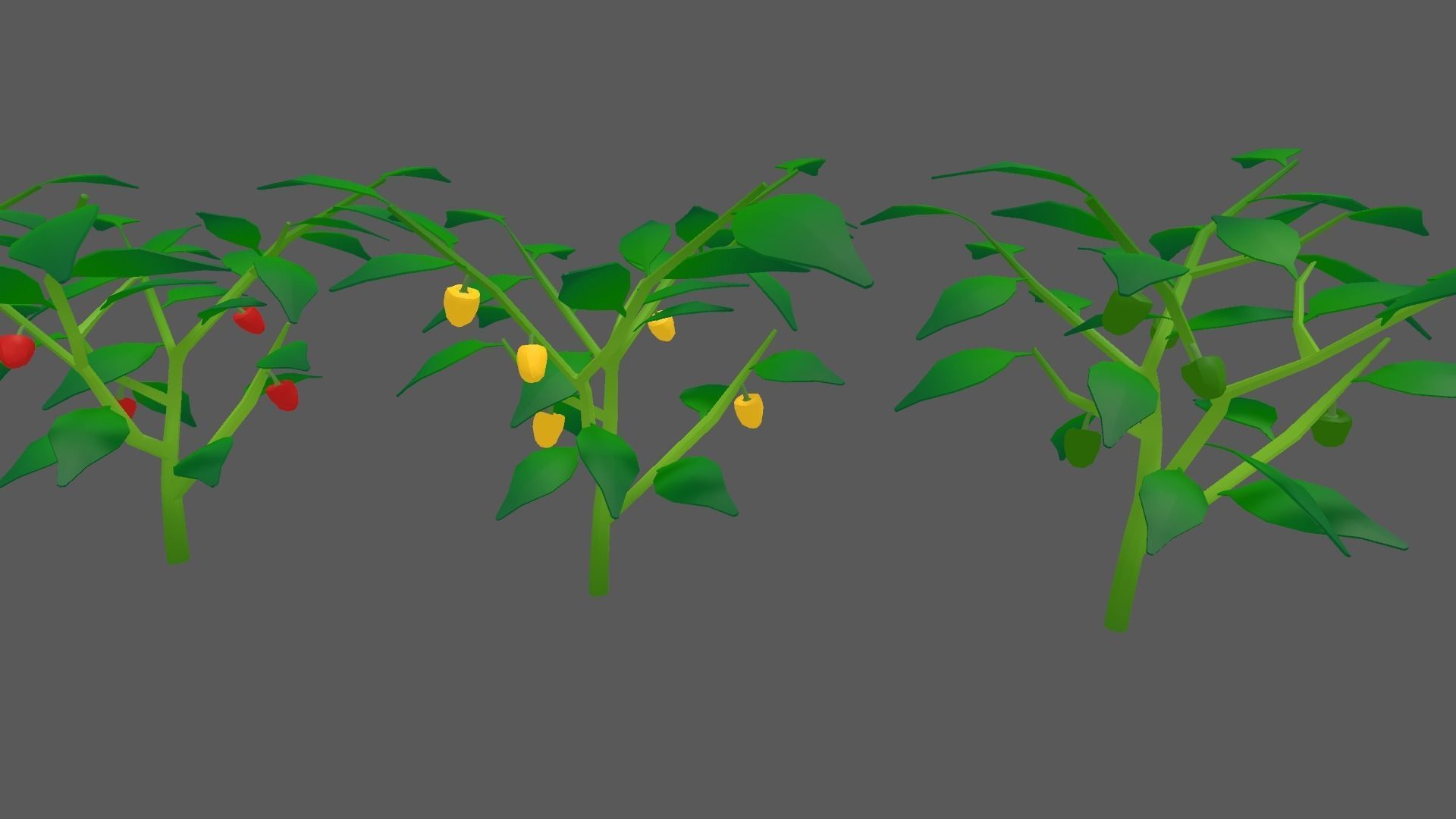 Summer Vegetable Field Set Low-poly 3D model_8