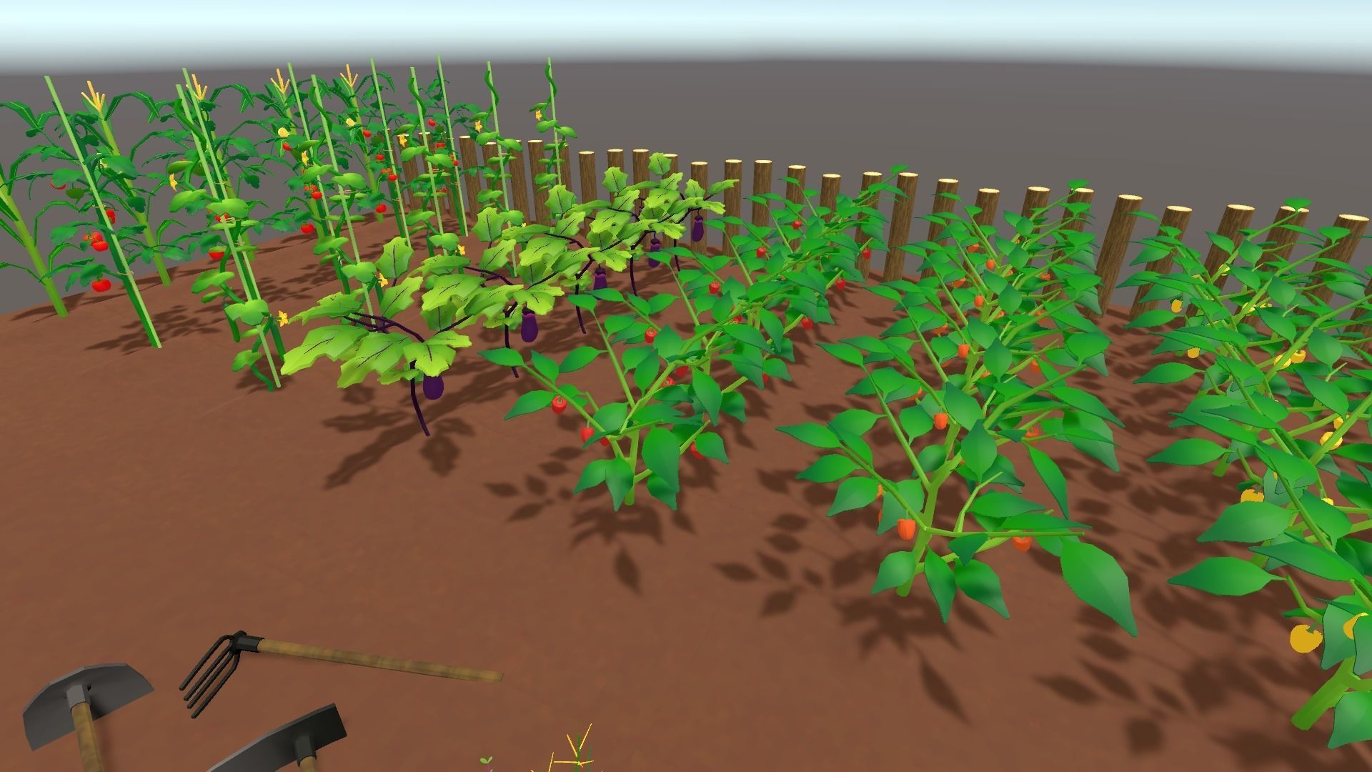 Summer Vegetable Field Set Low-poly 3D model_15