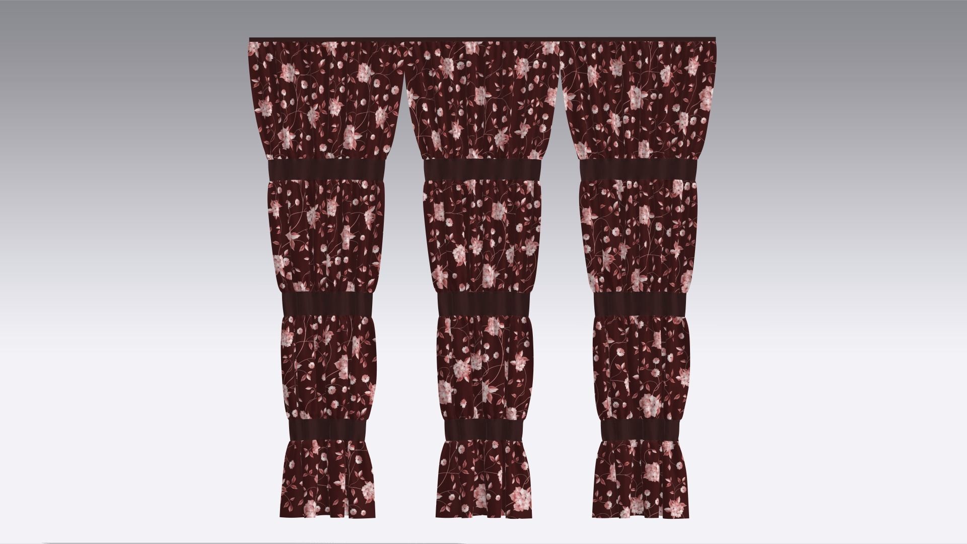 Curtain Low-poly 3D model_3