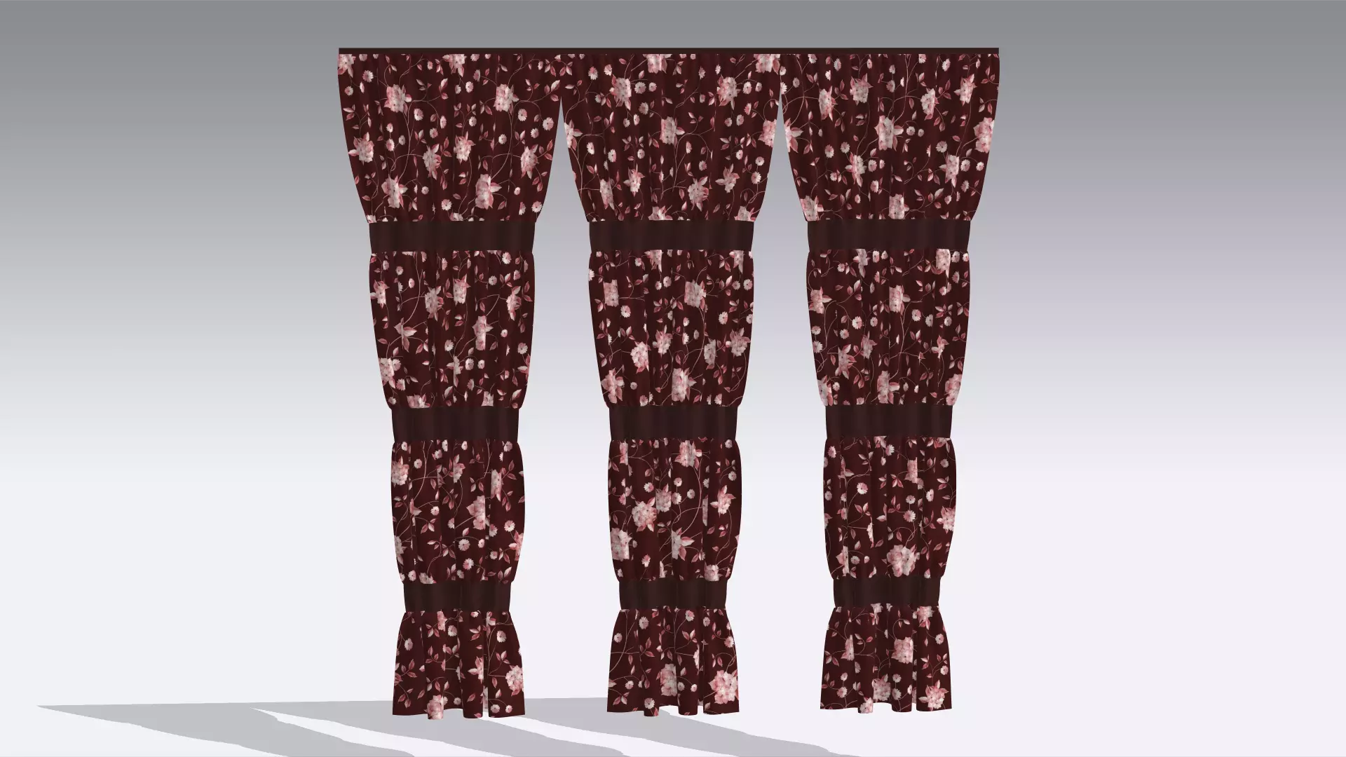 Curtain Low-poly 3D model_0