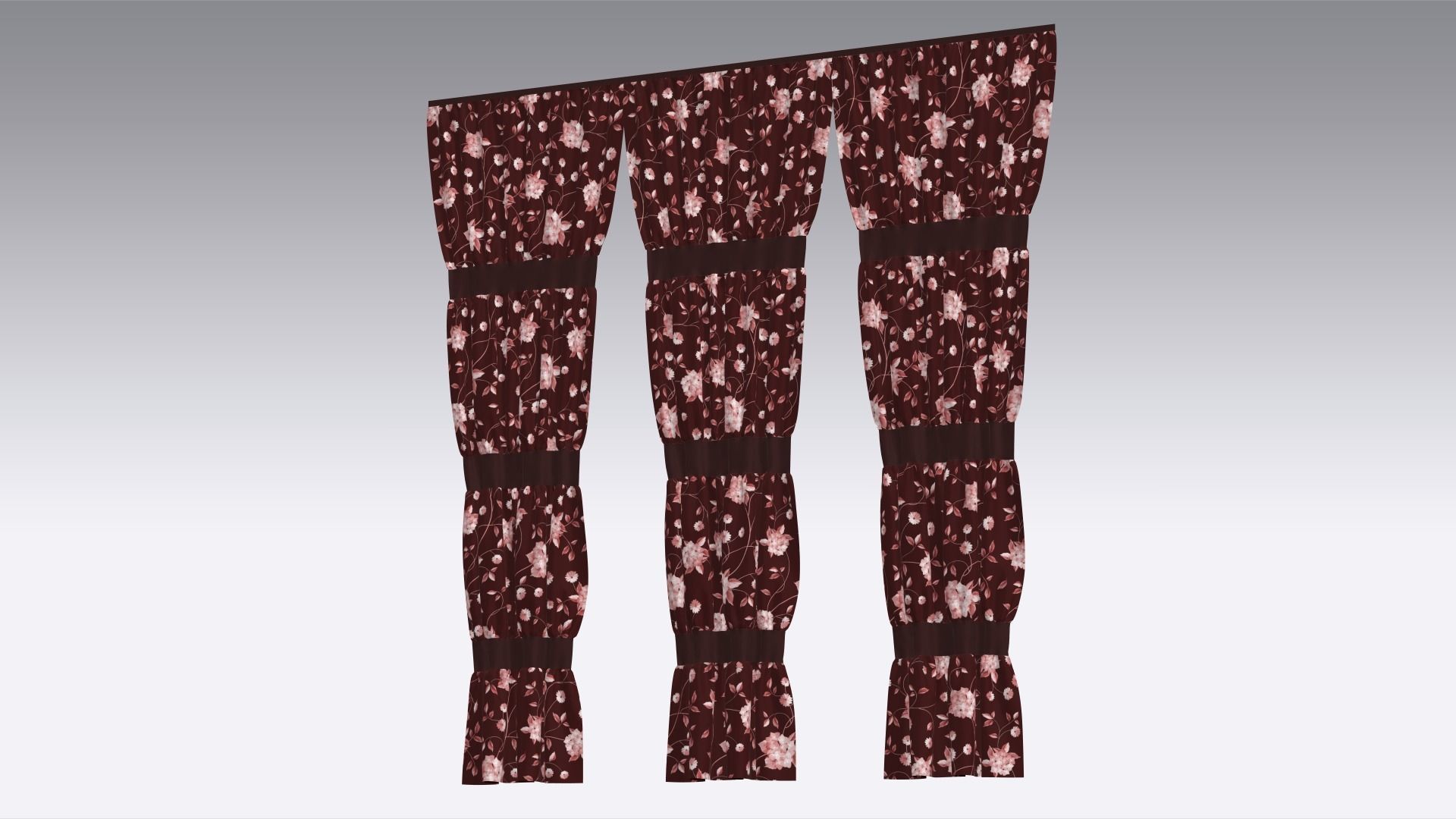 Curtain Low-poly 3D model_5